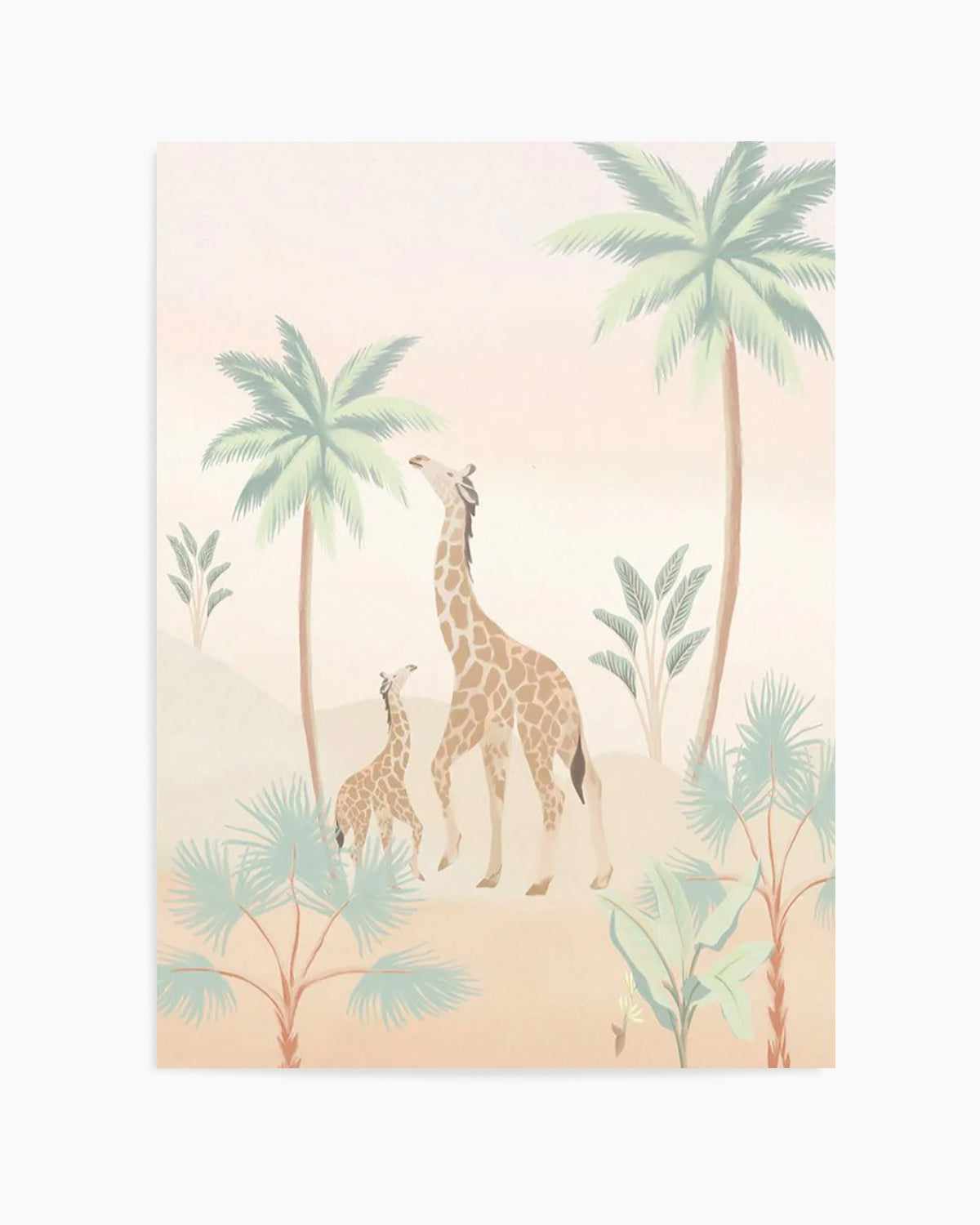 Jungle Giraffes Art Print