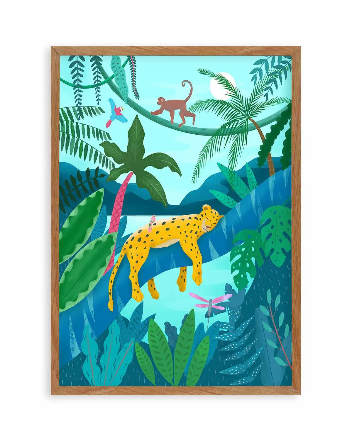 Jungle Leopard by Petra Lizde Art Print from Olive et Oriel where you can shop wallpaper and artworks online