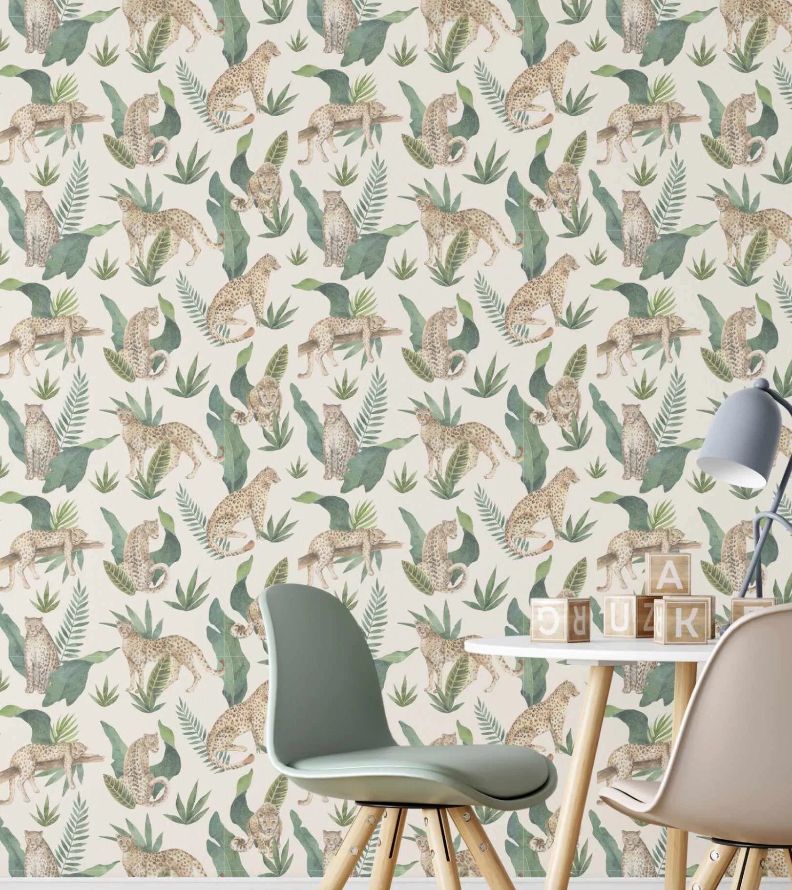 Jungle Leopards Wallpaper-Wallpaper-Buy Kids Removable Wallpaper Online Our Custom Made Children‚àö¬¢‚Äö√á¬®‚Äö√ë¬¢s Wallpapers Are A Fun Way To Decorate And Enhance Boys Bedroom Decor And Girls Bedrooms They Are An Amazing Addition To Your Kids Bedroom Walls Our Collection of Kids Wallpaper Is Sure To Transform Your Kids Rooms Interior Style From Pink Wallpaper To Dinosaur Wallpaper Even Marble Wallpapers For Teen Boys Shop Peel And Stick Wallpaper Online Today With Olive et Oriel