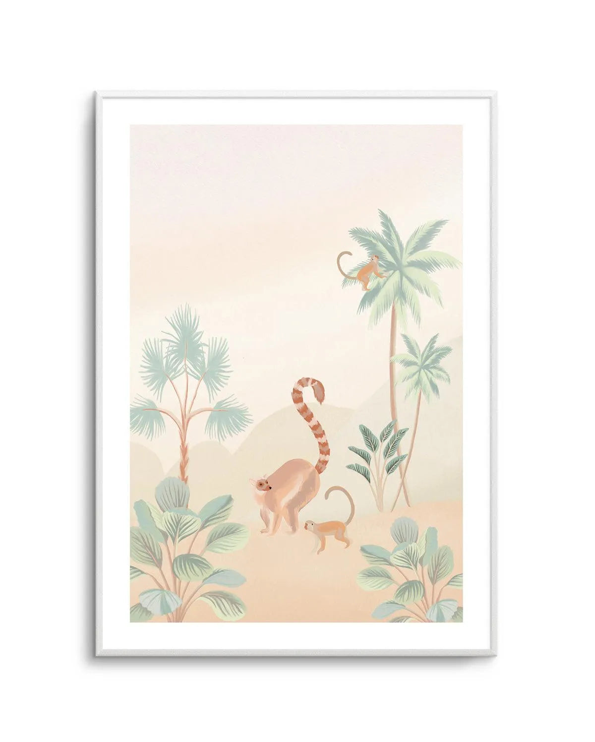 Jungle Monkeys Art Print-PRINT-Olive et Oriel-Olive et Oriel-Buy-Australian-Art-Prints-Online-with-Olive-et-Oriel-Your-Artwork-Specialists-Austrailia-Decorate-With-Coastal-Photo-Wall-Art-Prints-From-Our-Beach-House-Artwork-Collection-Fine-Poster-and-Framed-Artwork