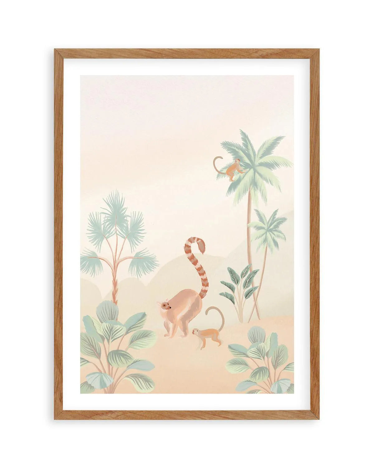 Jungle Monkeys Art Print-PRINT-Olive et Oriel-Olive et Oriel-50x70 cm | 19.6" x 27.5"-Walnut-With White Border-Buy-Australian-Art-Prints-Online-with-Olive-et-Oriel-Your-Artwork-Specialists-Austrailia-Decorate-With-Coastal-Photo-Wall-Art-Prints-From-Our-Beach-House-Artwork-Collection-Fine-Poster-and-Framed-Artwork