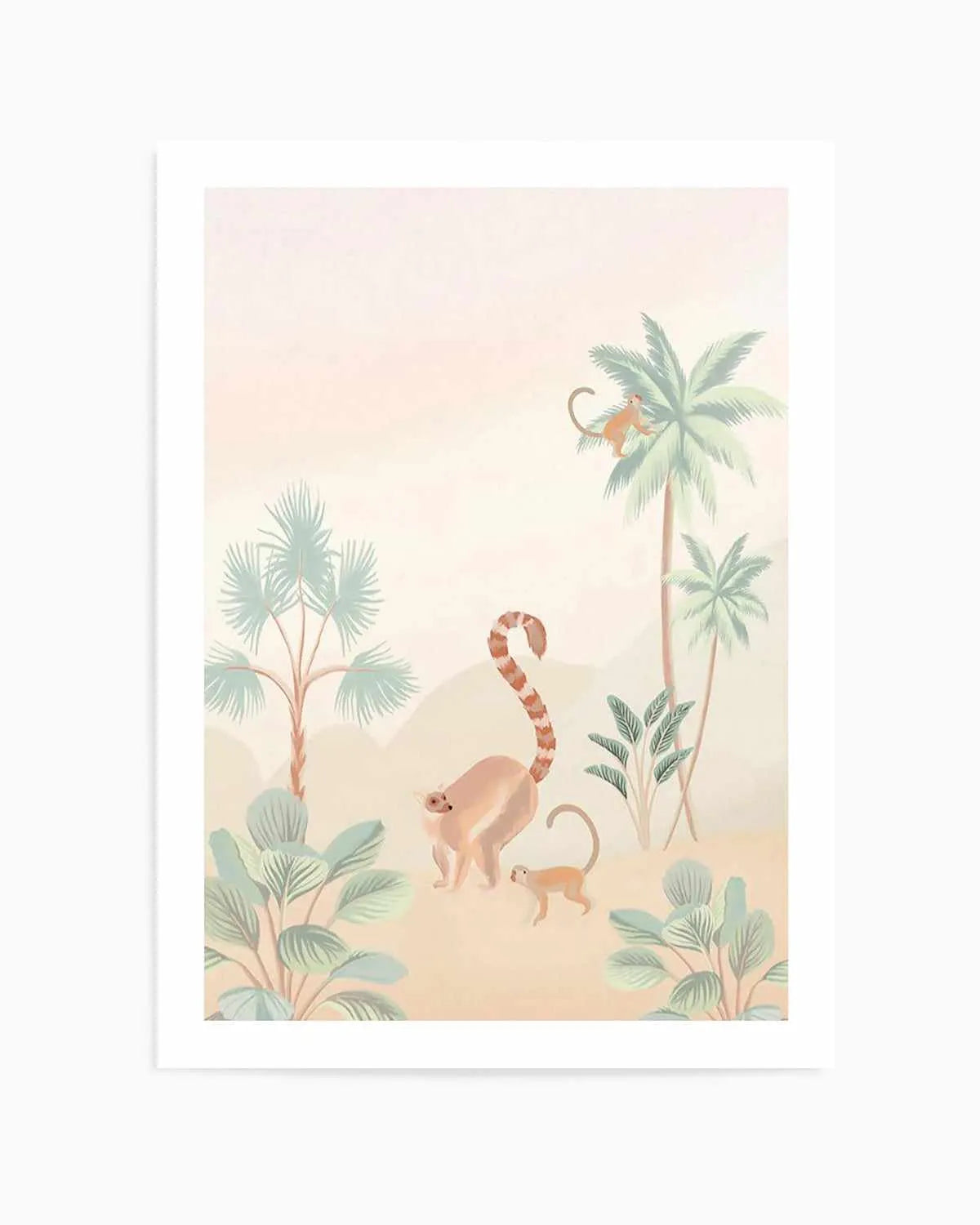 Jungle Monkeys Art Print from Olive et Oriel where you can shop wallpaper and artworks online