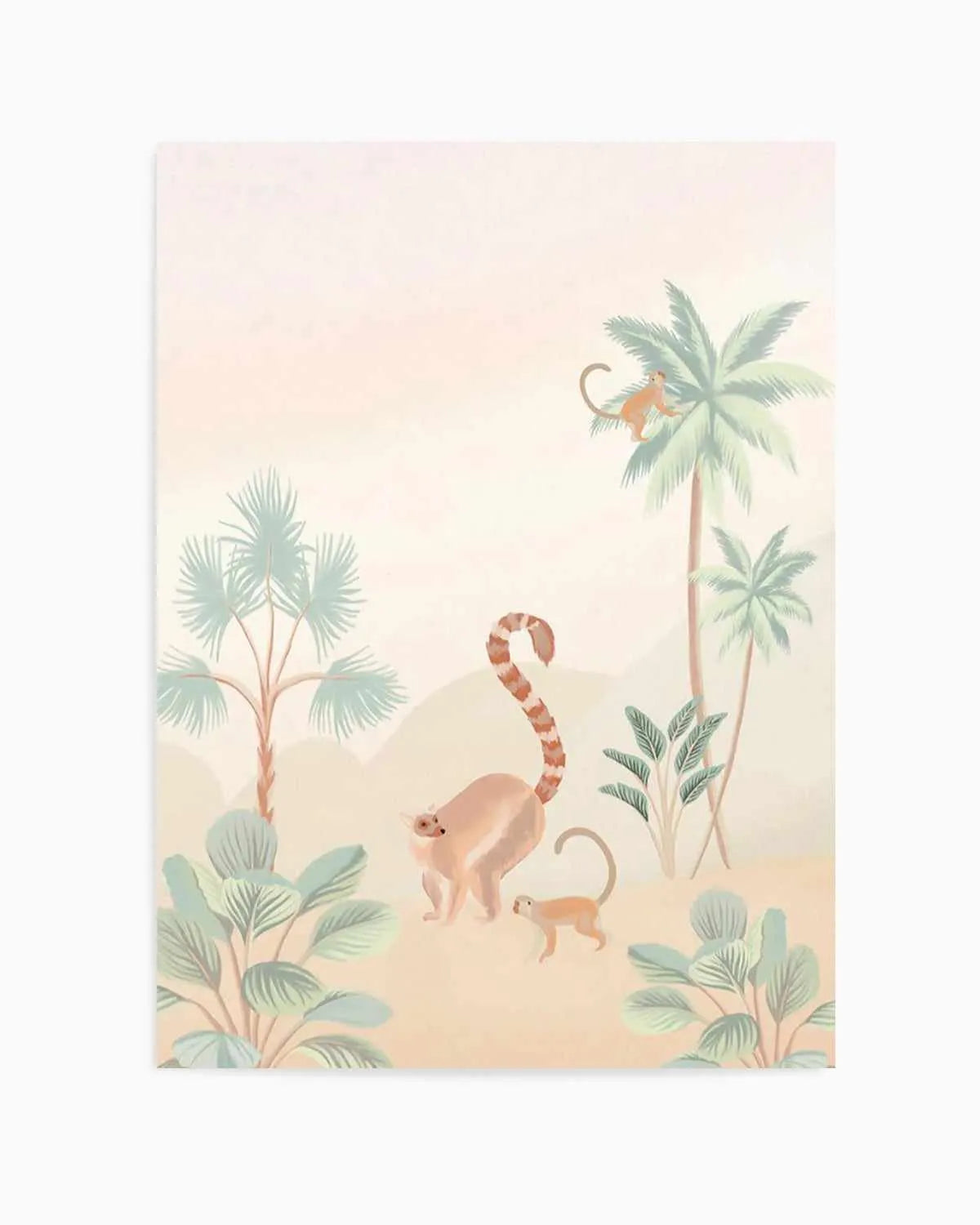 Jungle Monkeys Art Print from Olive et Oriel where you can shop wallpaper and artworks online