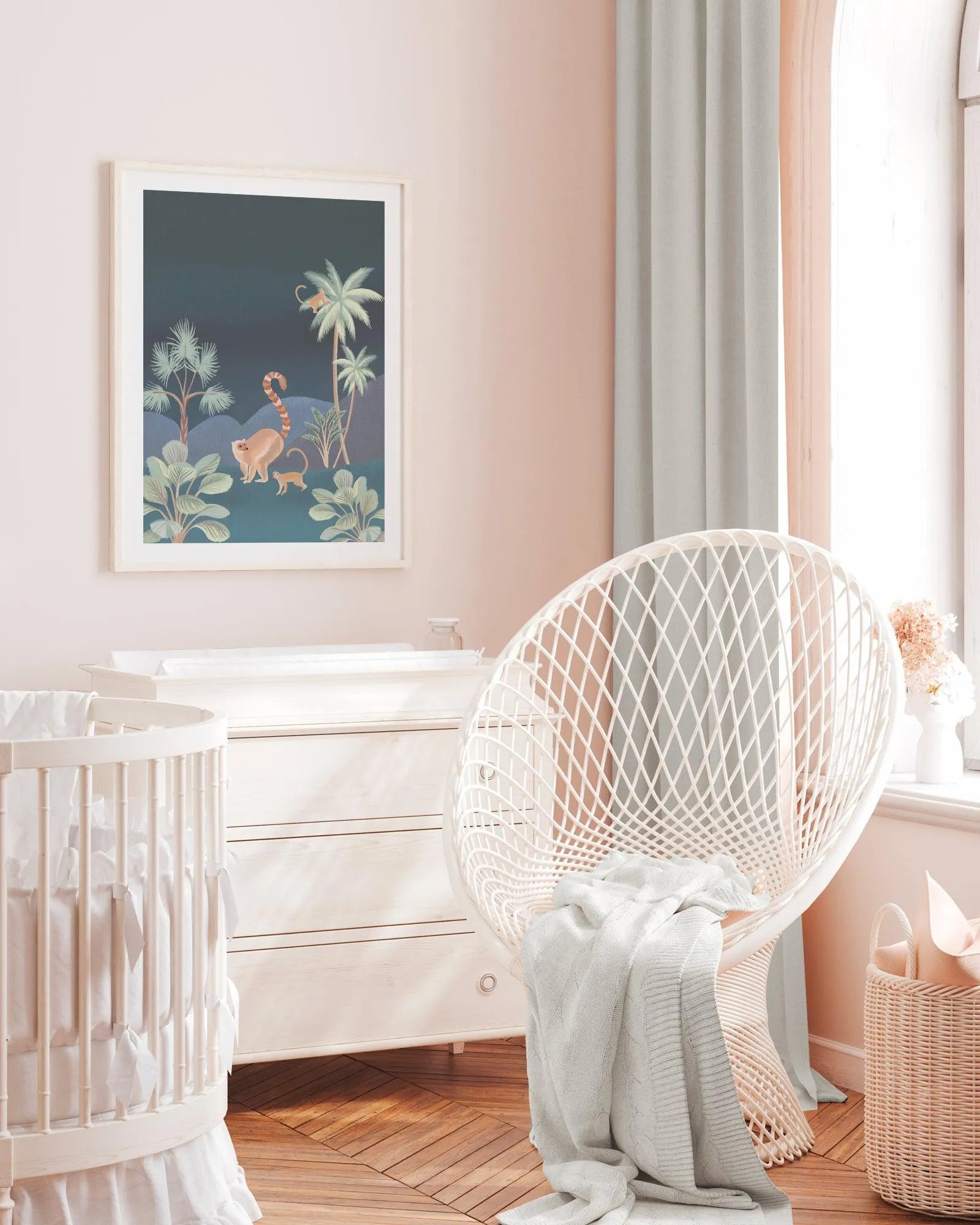 Jungle Monkeys in Midnight Art Print-PRINT-Olive et Oriel-Olive et Oriel-Buy-Australian-Art-Prints-Online-with-Olive-et-Oriel-Your-Artwork-Specialists-Austrailia-Decorate-With-Coastal-Photo-Wall-Art-Prints-From-Our-Beach-House-Artwork-Collection-Fine-Poster-and-Framed-Artwork