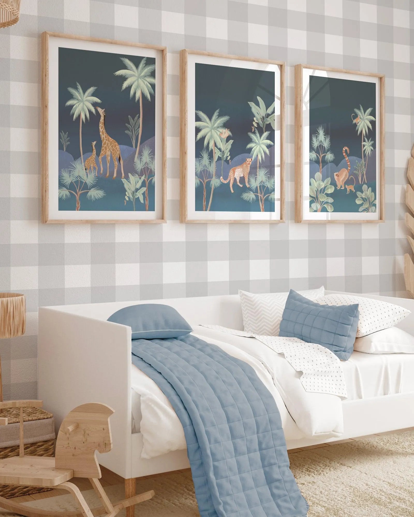 Jungle Monkeys in Midnight Art Print-PRINT-Olive et Oriel-Olive et Oriel-Buy-Australian-Art-Prints-Online-with-Olive-et-Oriel-Your-Artwork-Specialists-Austrailia-Decorate-With-Coastal-Photo-Wall-Art-Prints-From-Our-Beach-House-Artwork-Collection-Fine-Poster-and-Framed-Artwork