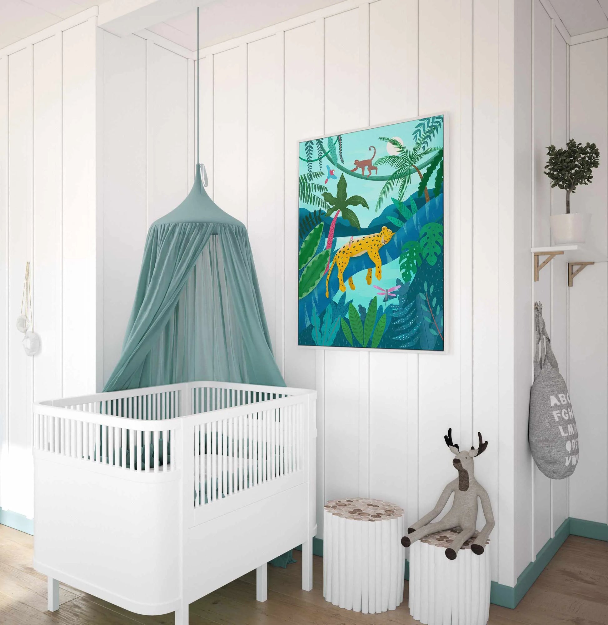 Jungle Leopard by Petra Lizde | Framed Canvas Art Print from Olive et Oriel where you can shop wallpaper and artworks online