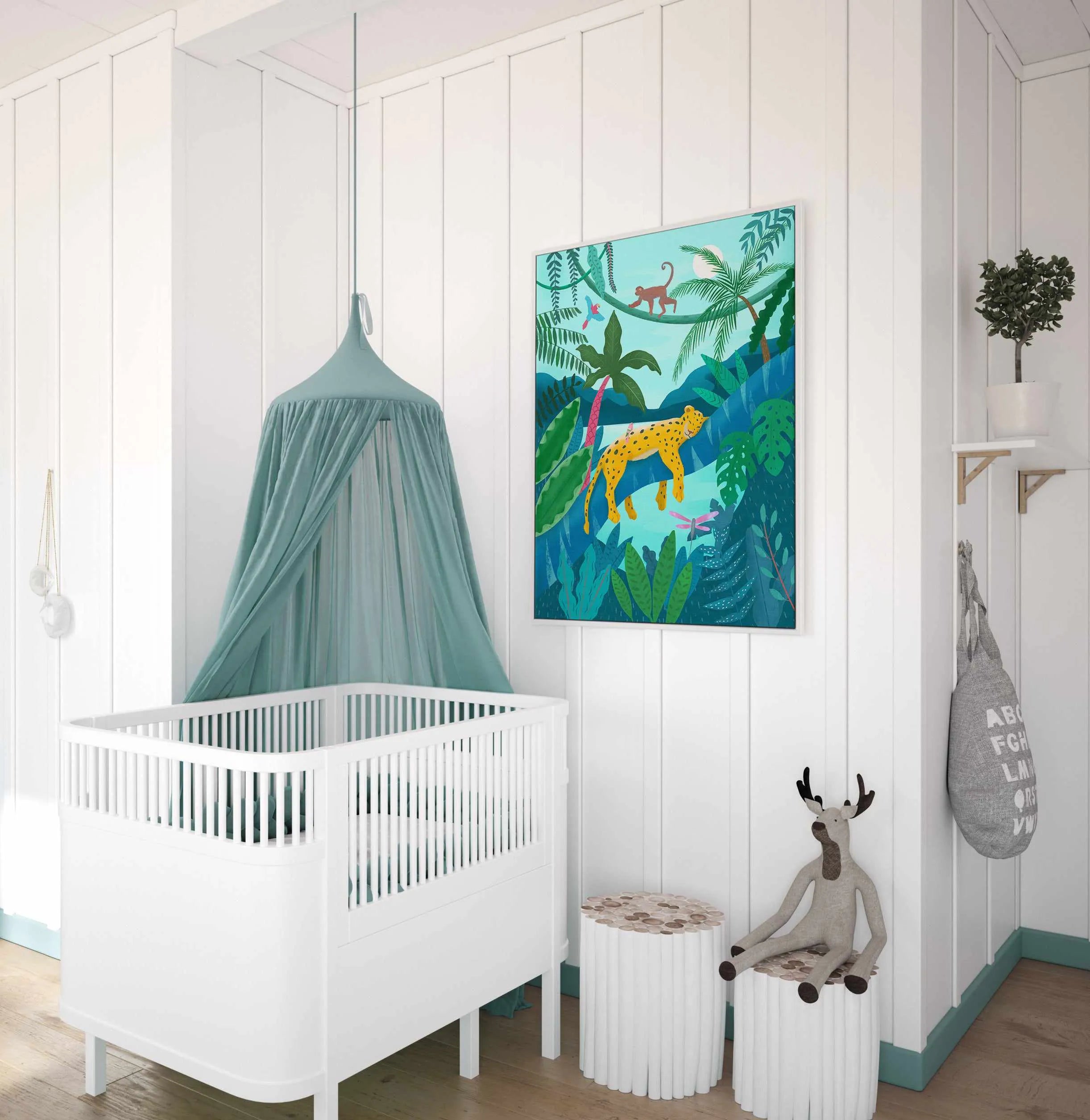 Jungle Leopard by Petra Lizde | Framed Canvas Art Print from Olive et Oriel where you can shop wallpaper and artworks online