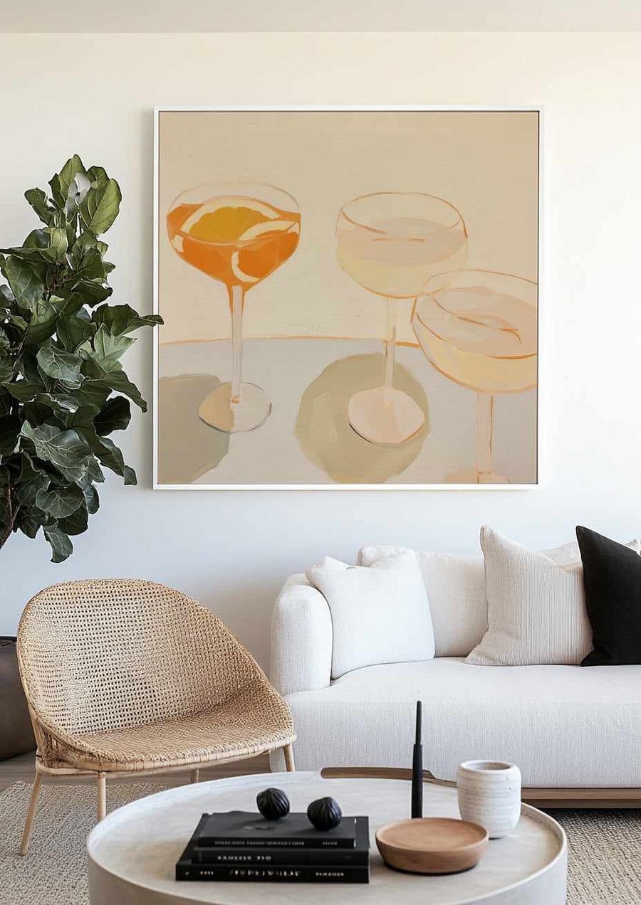 Just A Little Spritz | Framed Canvas Art Print from Olive et Oriel where you can shop wallpaper and artworks online