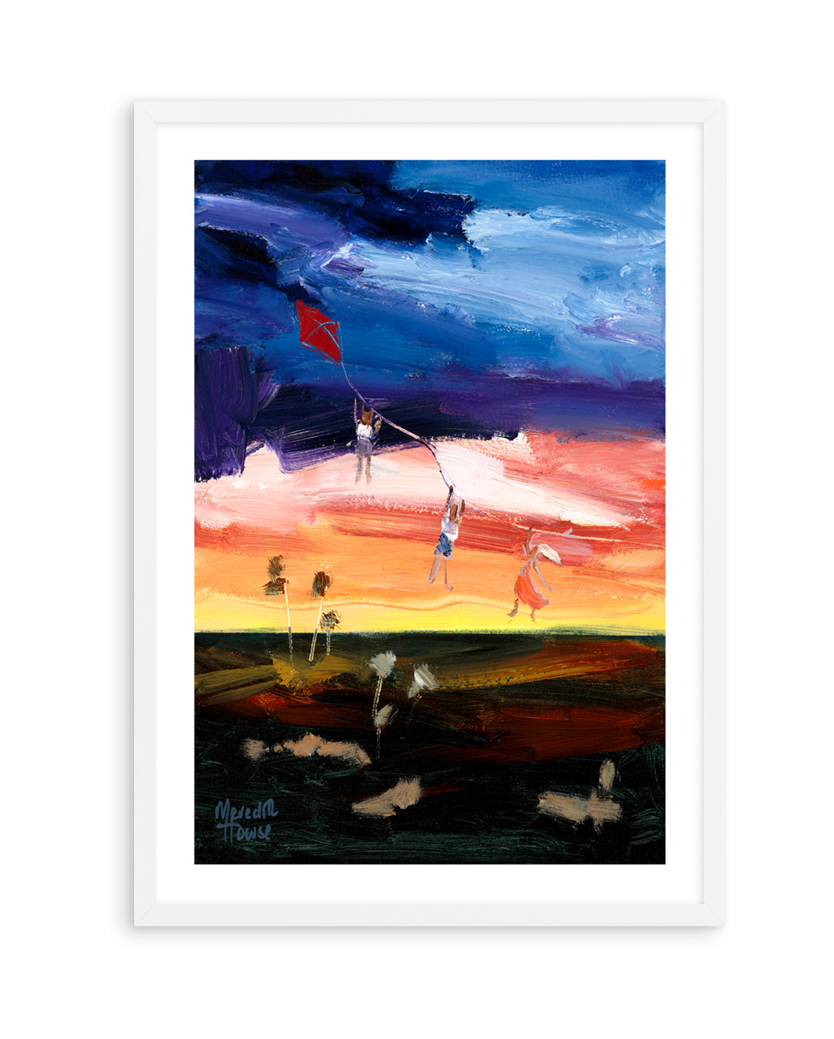 Kite Flying Kids over the Outback by Meredith Howse | Art Print