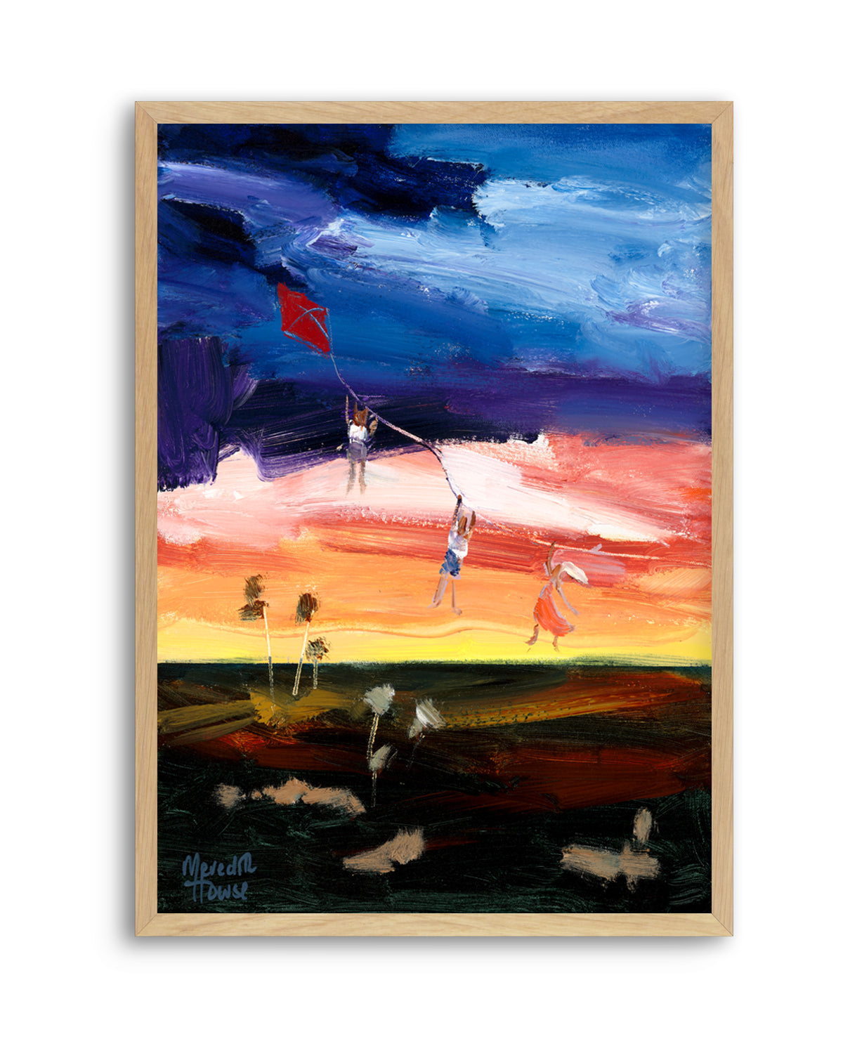 Kite Flying Kids over the Outback by Meredith Howse | Art Print