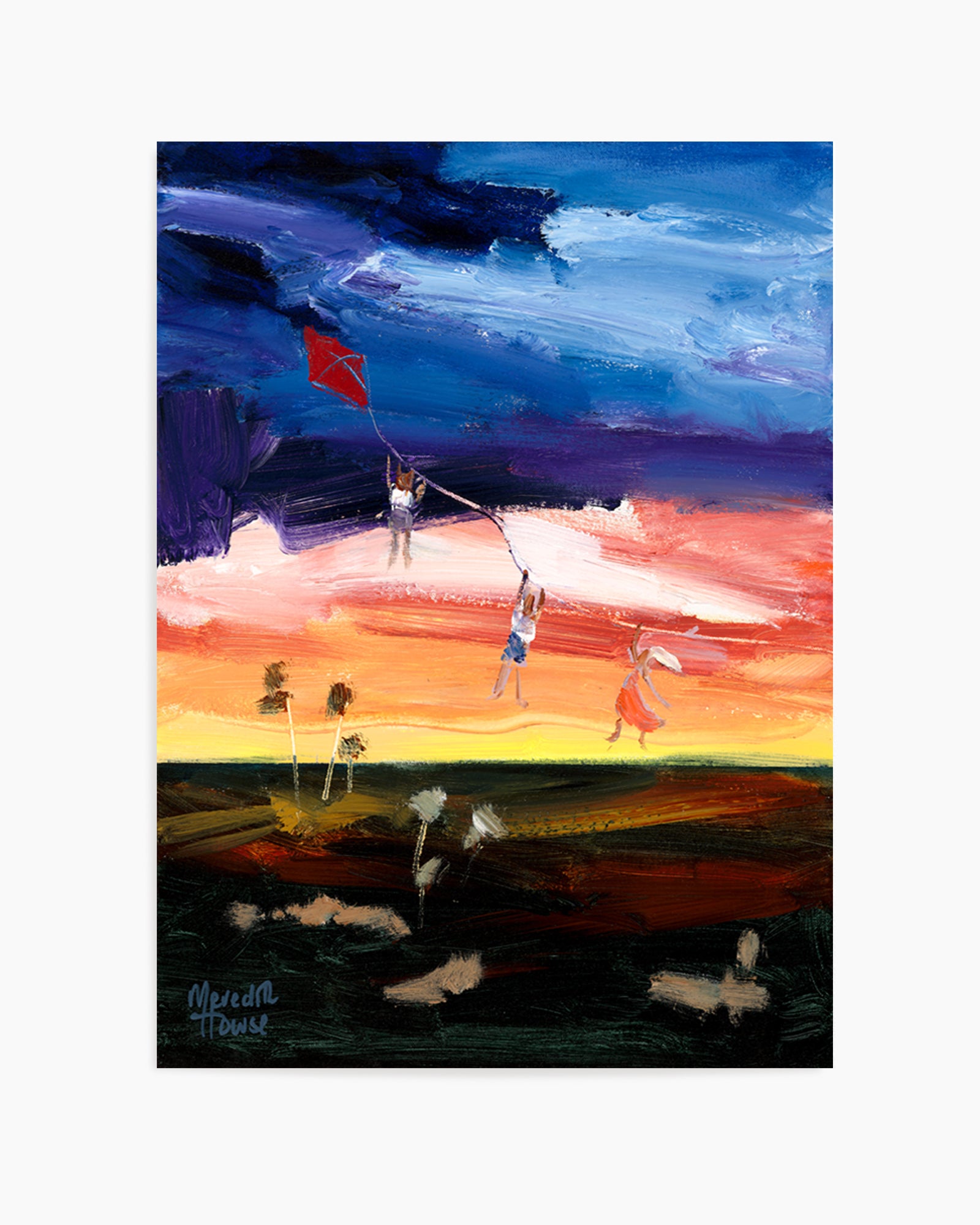 Kite Flying Kids over the Outback by Meredith Howse | Art Print