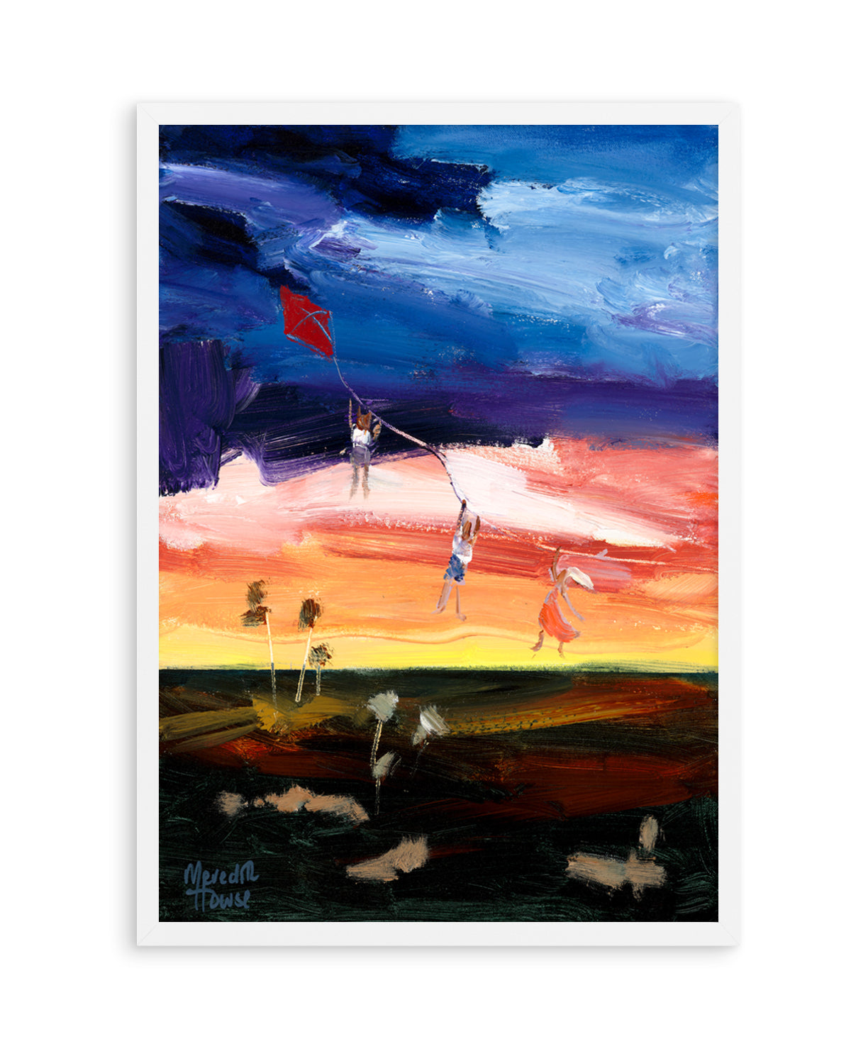 Kite Flying Kids over the Outback by Meredith Howse | Art Print