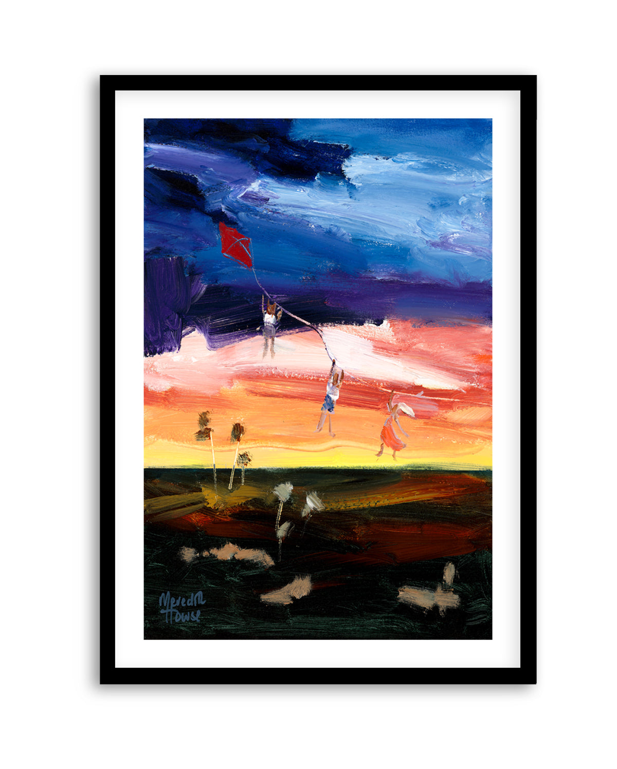 Kite Flying Kids over the Outback by Meredith Howse | Art Print