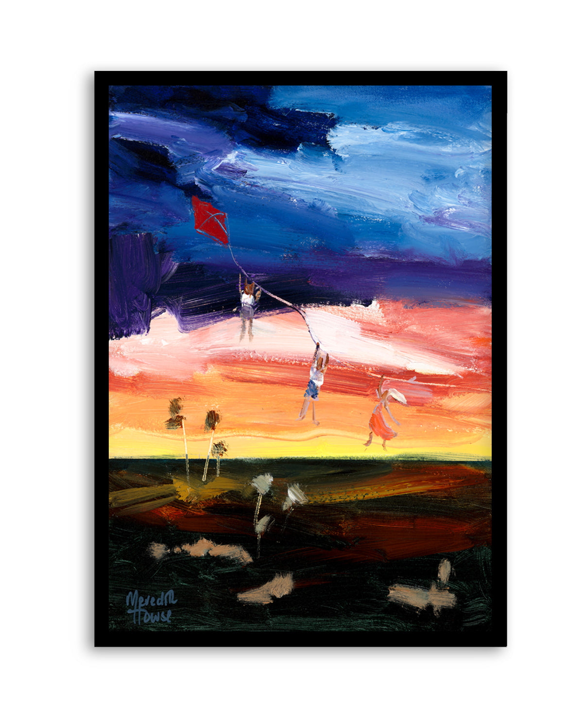 Kite Flying Kids over the Outback by Meredith Howse | Art Print