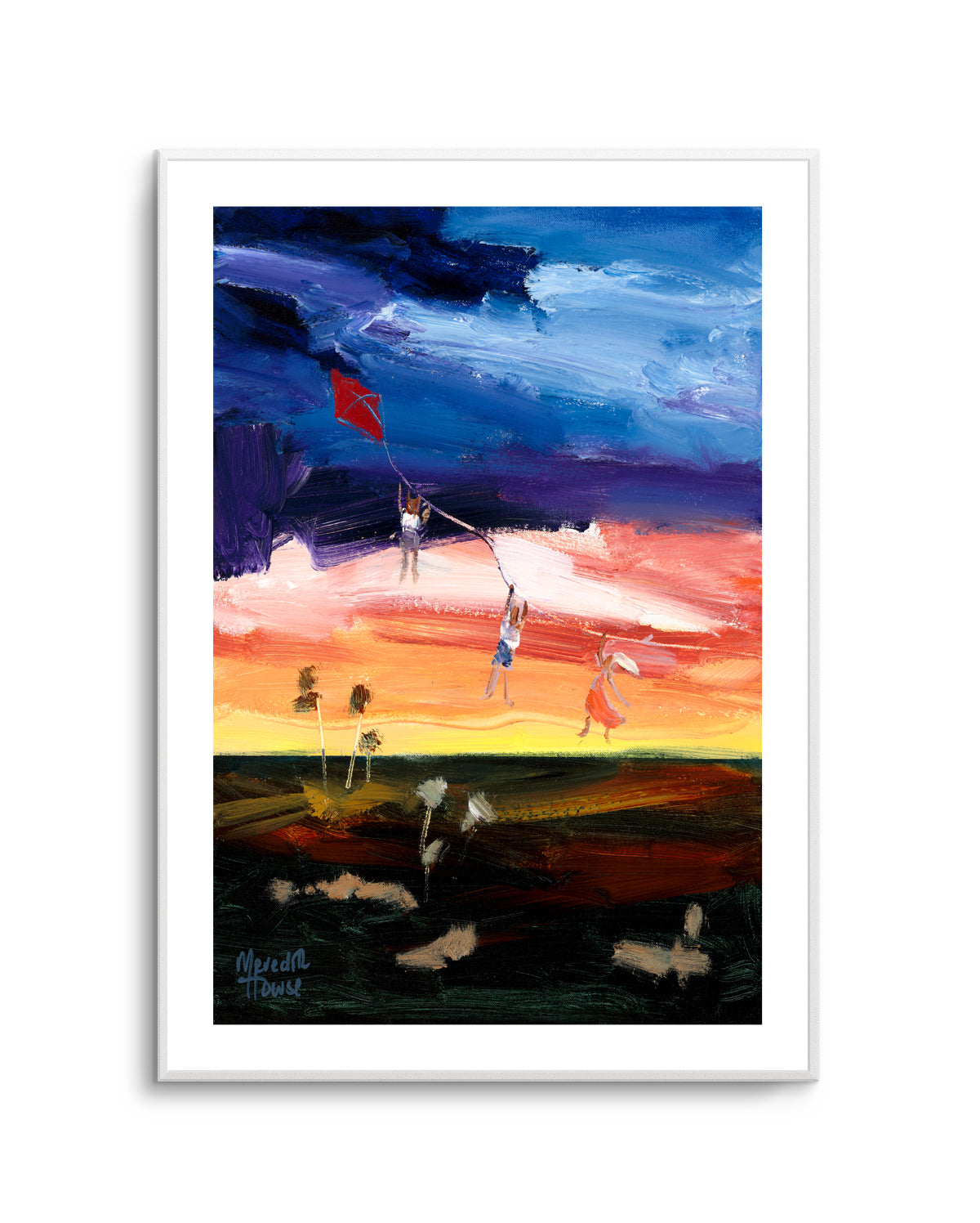 Kite Flying Kids over the Outback by Meredith Howse | Art Print