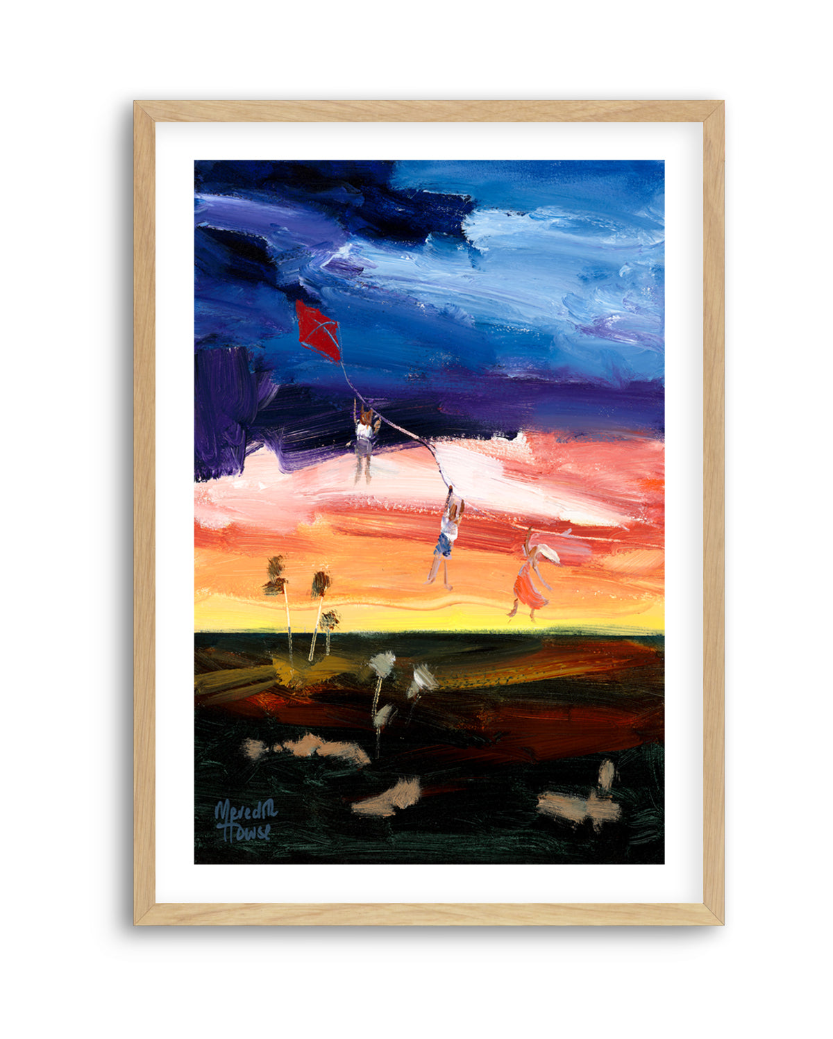 Kite Flying Kids over the Outback by Meredith Howse | Art Print