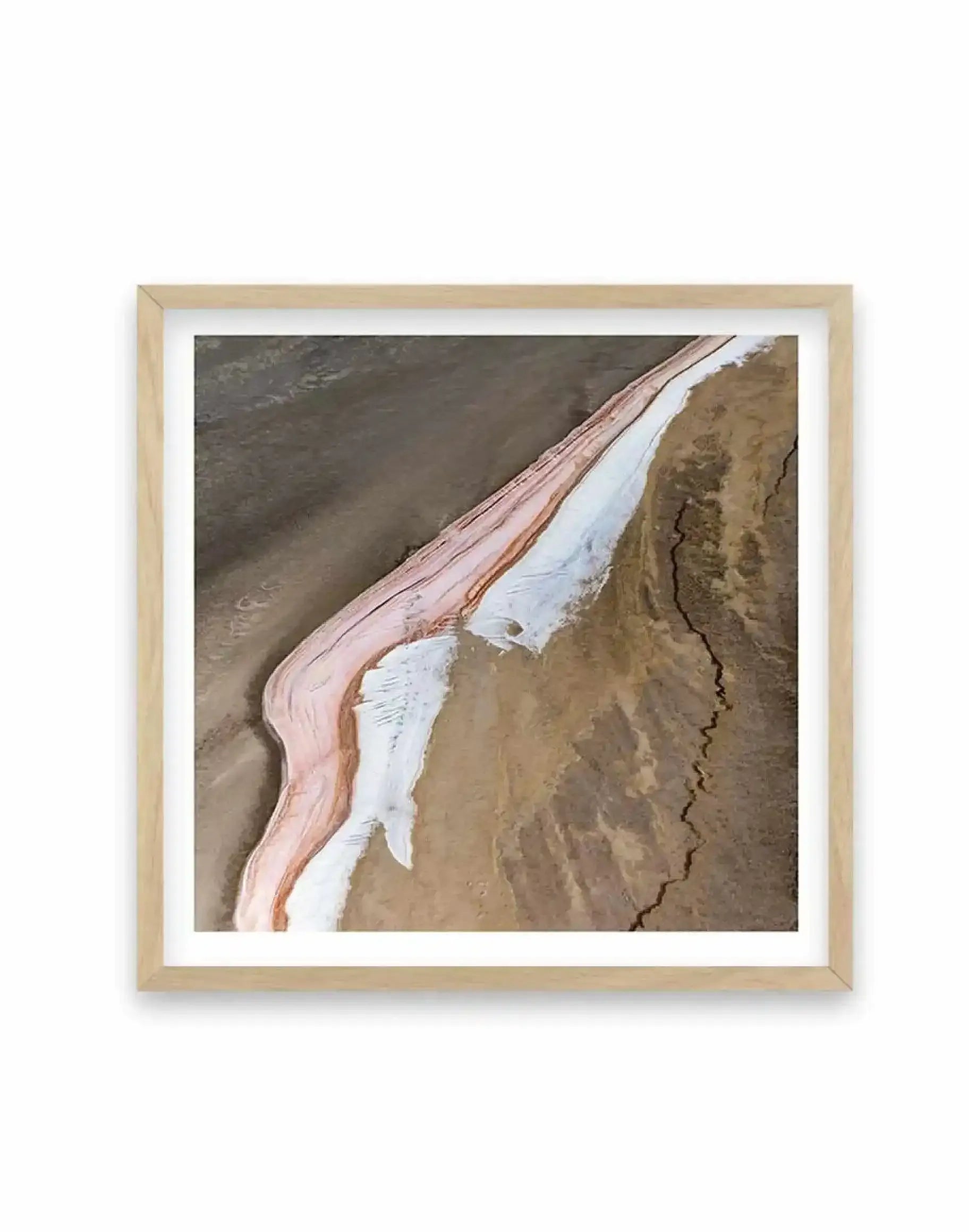 Kati Thanda-Lake Eyre No I | SQ Art Print-PRINT-Olive et Oriel-Olive et Oriel-70x70 cm | 27.5" x 27.5"-Oak-With White Border-Buy-Australian-Art-Prints-Online-with-Olive-et-Oriel-Your-Artwork-Specialists-Austrailia-Decorate-With-Coastal-Photo-Wall-Art-Prints-From-Our-Beach-House-Artwork-Collection-Fine-Poster-and-Framed-Artwork