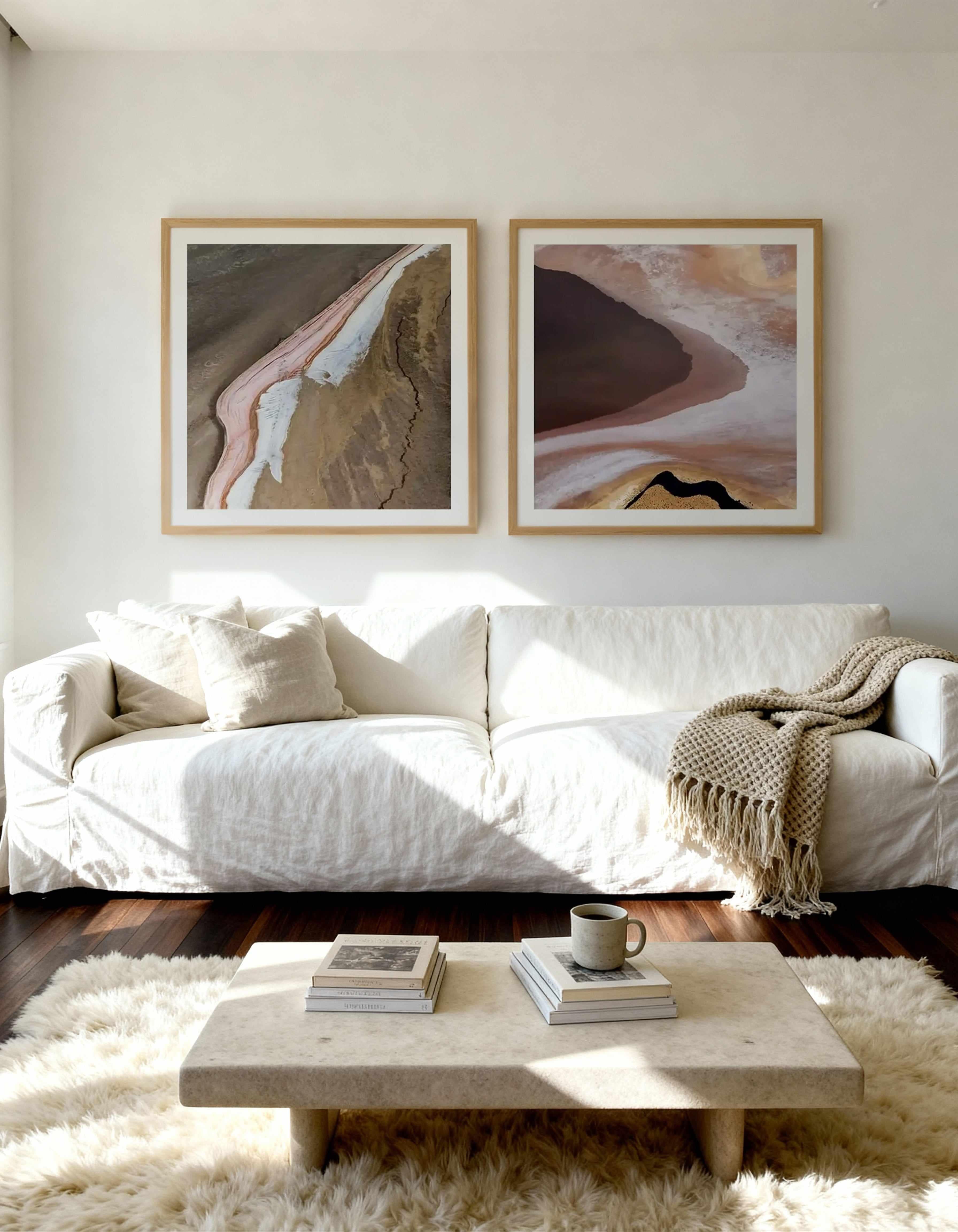 Kati Thanda Lake Eyre SQ No I & II Art Print Set of 2 | Matching Wall Art from Olive et Oriel where you can shop wallpaper and artworks online