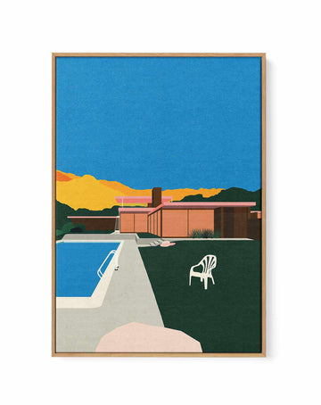 Kaufmann Desert House Poolside by Rosi Feist | Framed Canvas Art Print from Olive et Oriel where you can shop wallpaper and artworks online