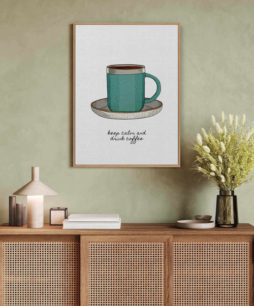 Keep Calm a Drink Coffee by Orara Studio | Framed Canvas Art Print