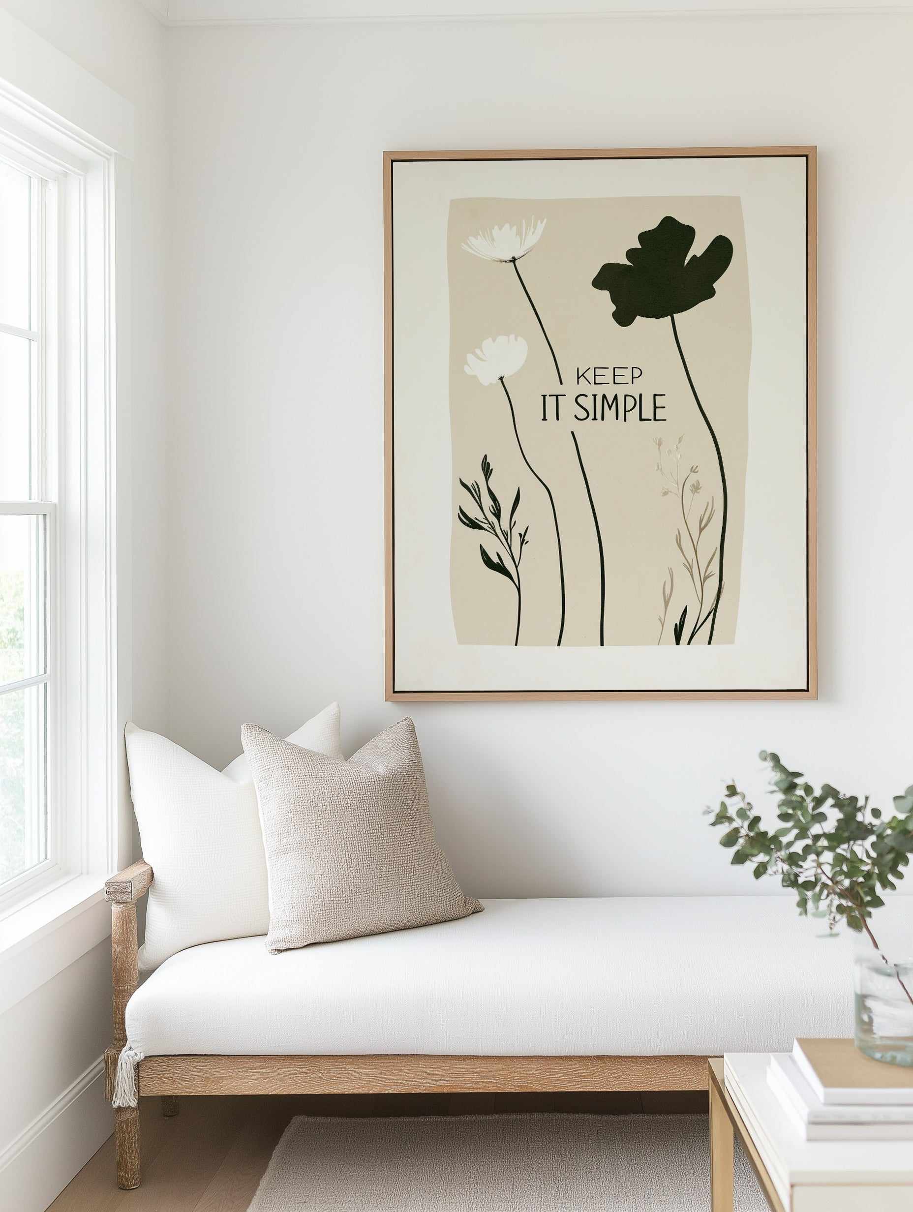 Keep it simple | Framed Canvas Art Print from Olive et Oriel where you can shop wallpaper and artworks online