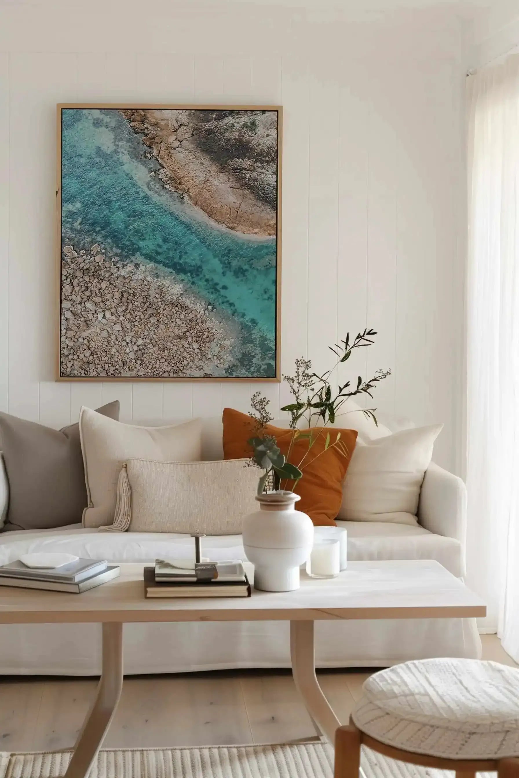 Kianinny Bay I PT | Aerial Photo Wall Framed Canvas Art Print from Olive et Oriel where you can shop wallpaper and artworks online