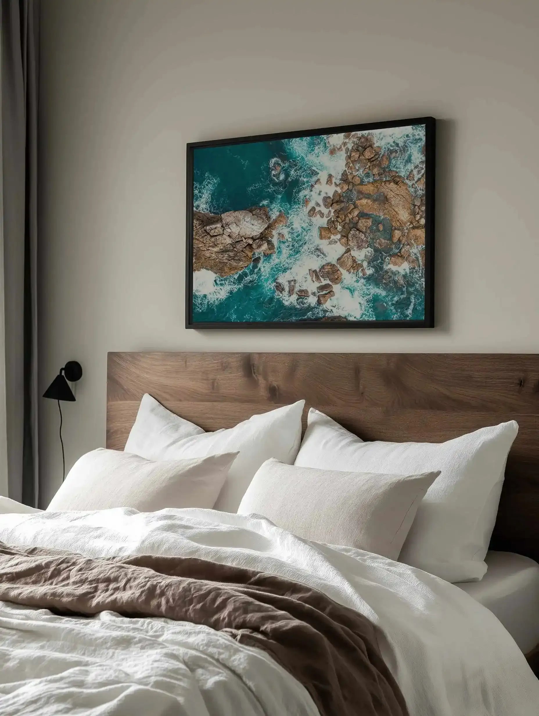 Kianinny Bay I Tathra | Aerial Photo Wall Framed Canvas Art Print from Olive et Oriel where you can shop wallpaper and artworks online