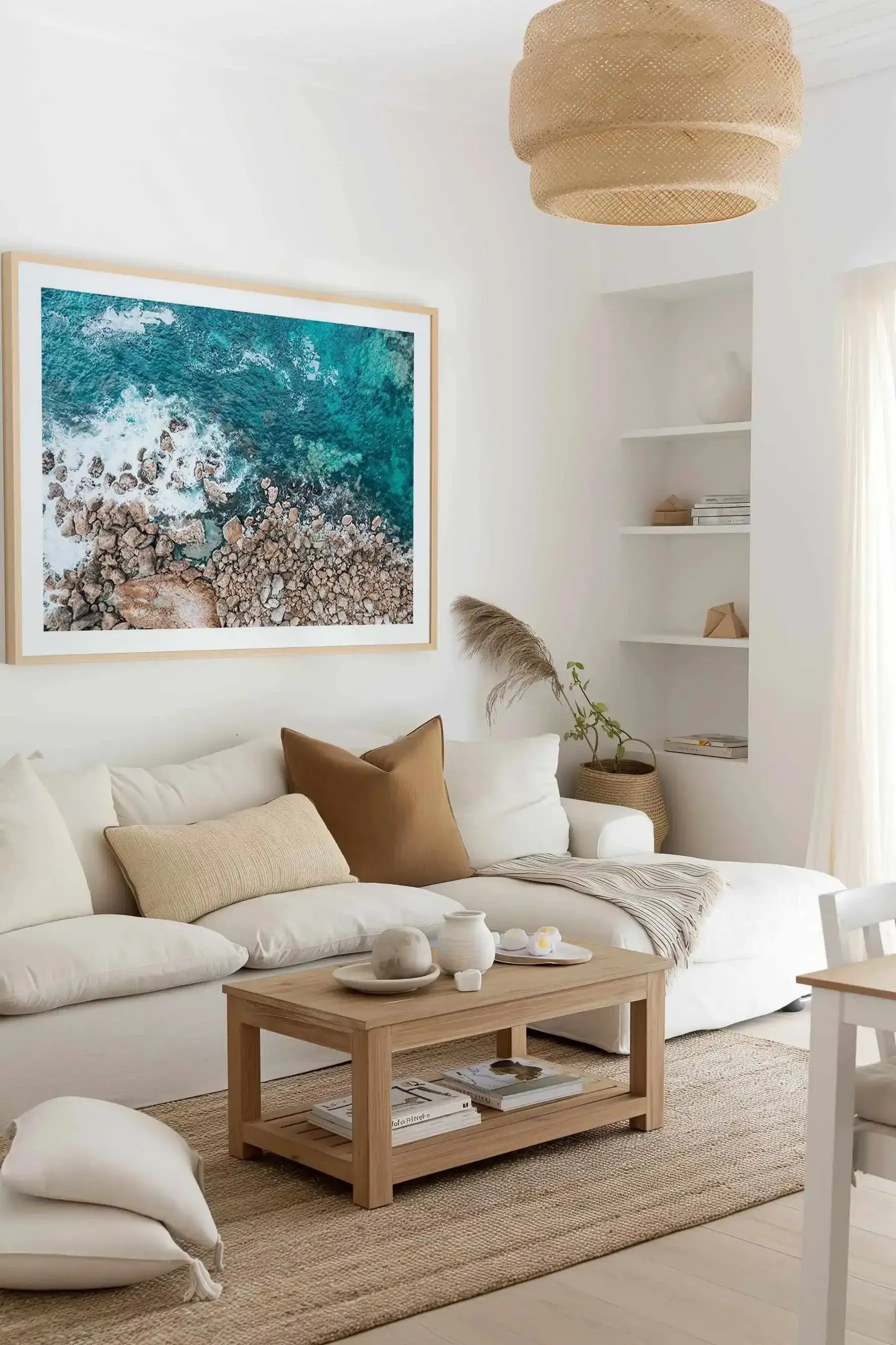 Kianinny Bay II Tathra | Aerial Photo Wall Art Print from Olive et Oriel where you can shop wallpaper and artworks online