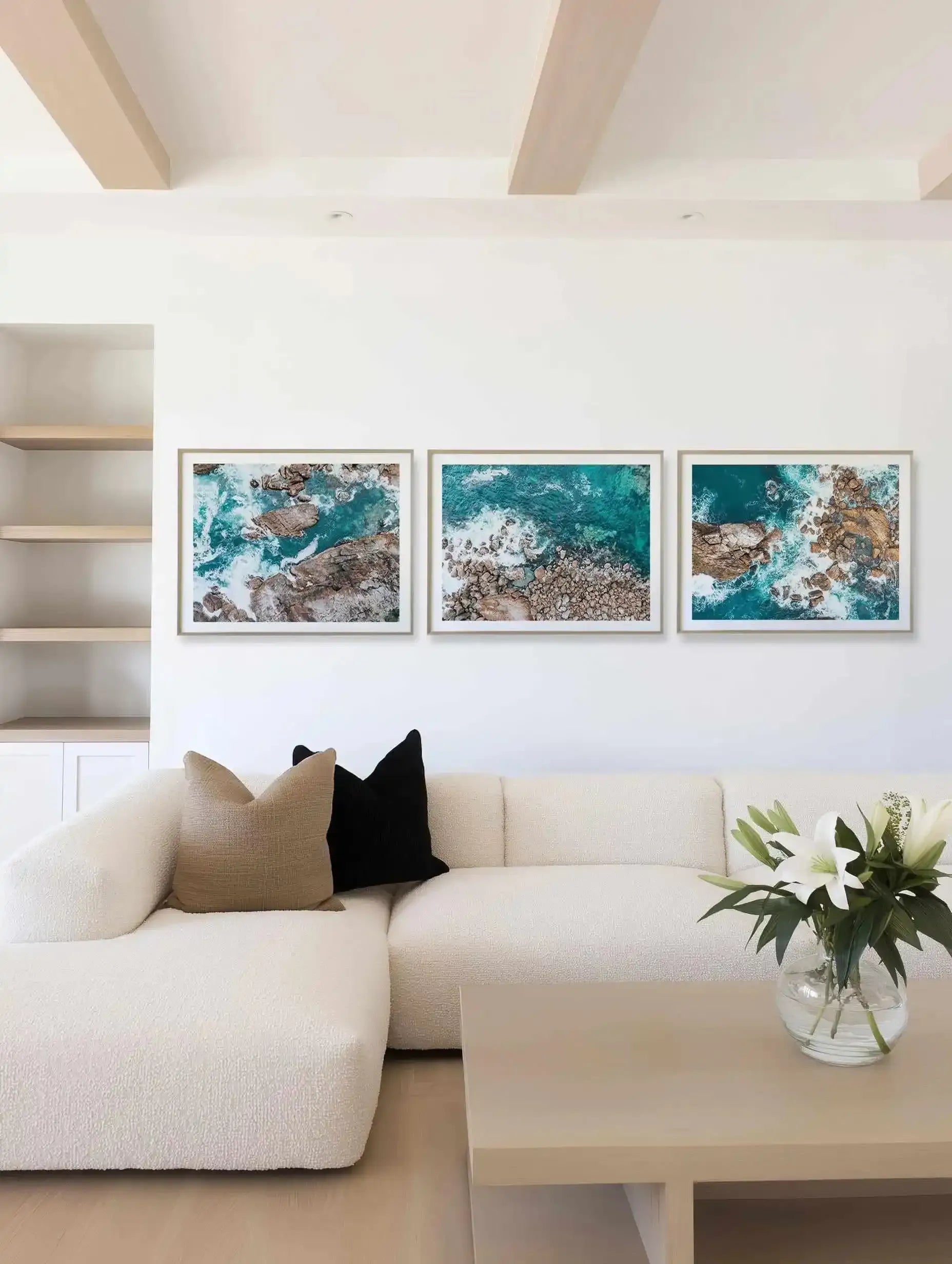 Kianinny Bay II Tathra | Aerial Photo Wall Art Print from Olive et Oriel where you can shop wallpaper and artworks online