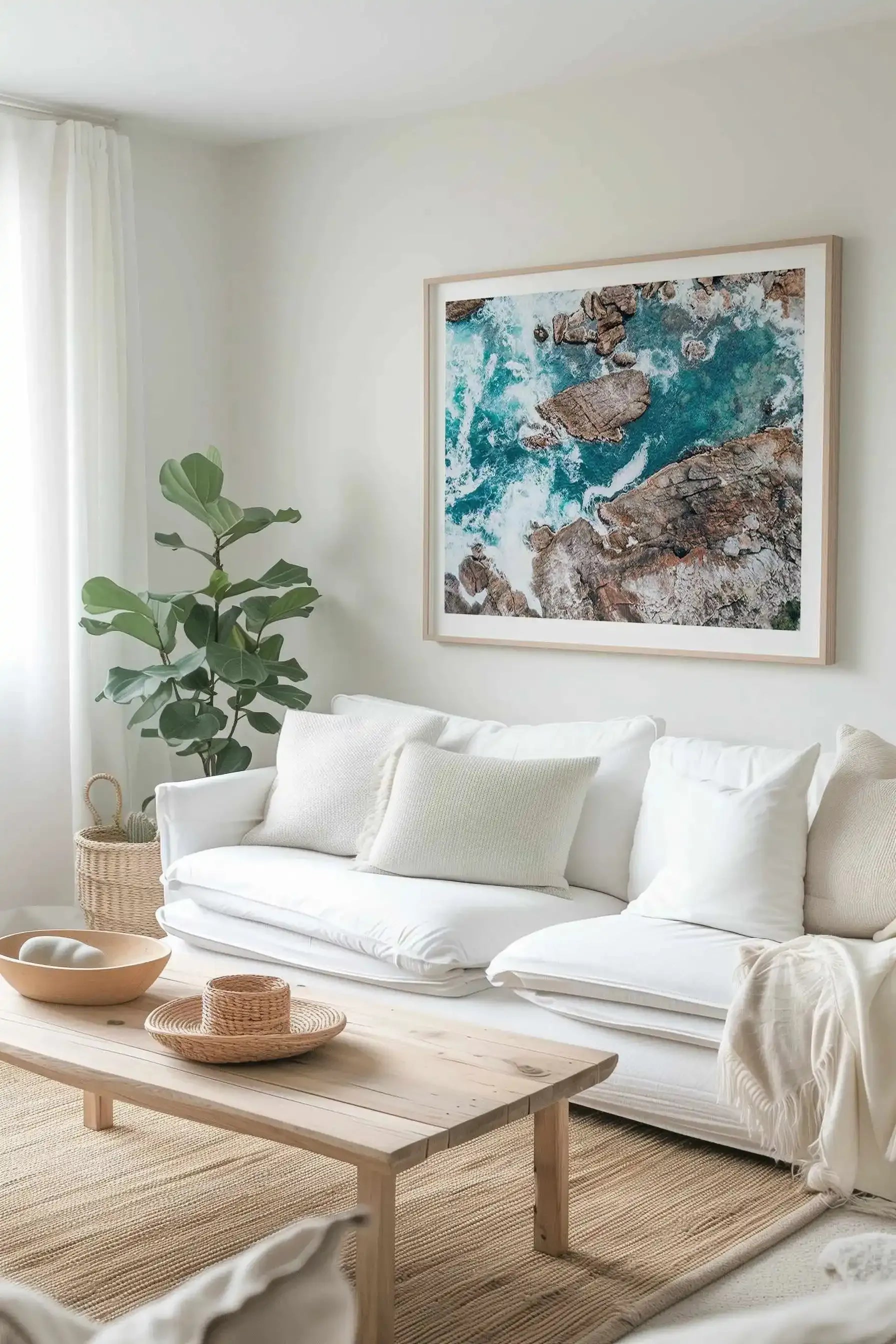 Kianinny Bay III Tathra | Aerial Photo Wall Art Print from Olive et Oriel where you can shop wallpaper and artworks online