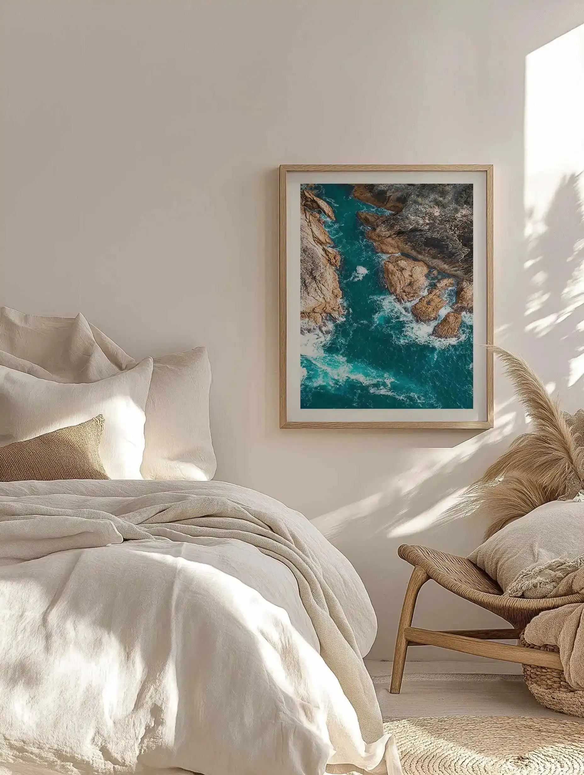 Kianinny Bleue Tathra | Aerial Photo Wall Art Print from Olive et Oriel where you can shop wallpaper and artworks online