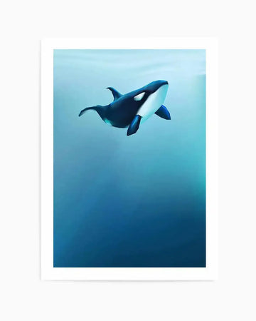 Killer | Graphic Whales Collection Art Print blue nature art print