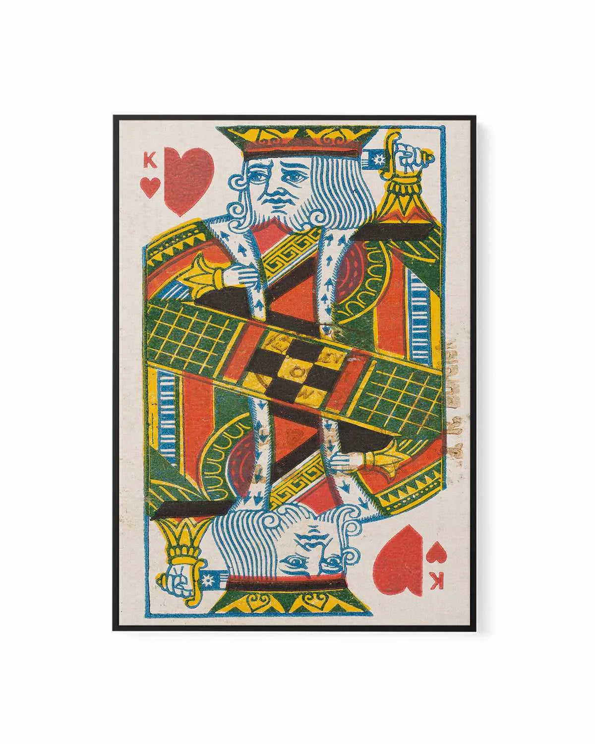 King of Hearts Vintage Poster | Framed Canvas Art Print from Olive et Oriel where you can shop wallpaper and artworks online