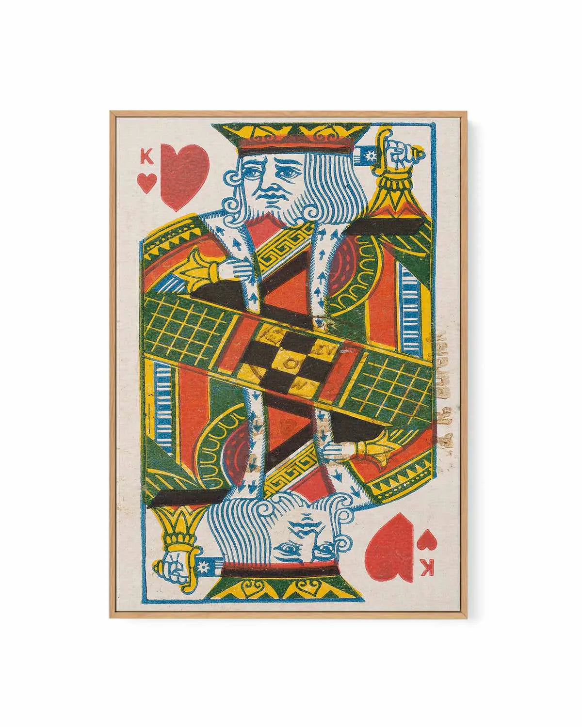 King of Hearts Vintage Poster | Framed Canvas Art Print from Olive et Oriel where you can shop wallpaper and artworks online
