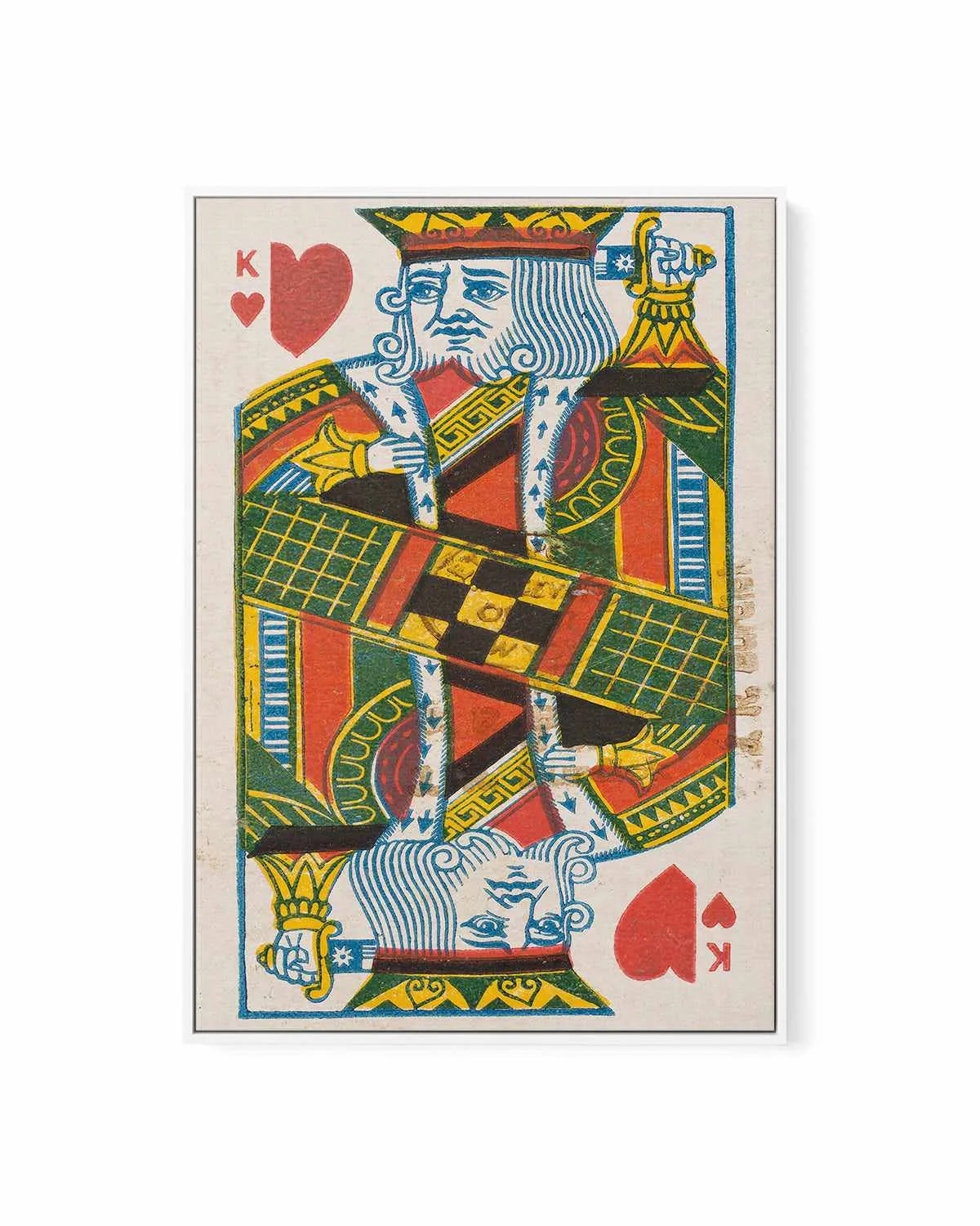 King of Hearts Vintage Poster | Framed Canvas Art Print from Olive et Oriel where you can shop wallpaper and artworks online