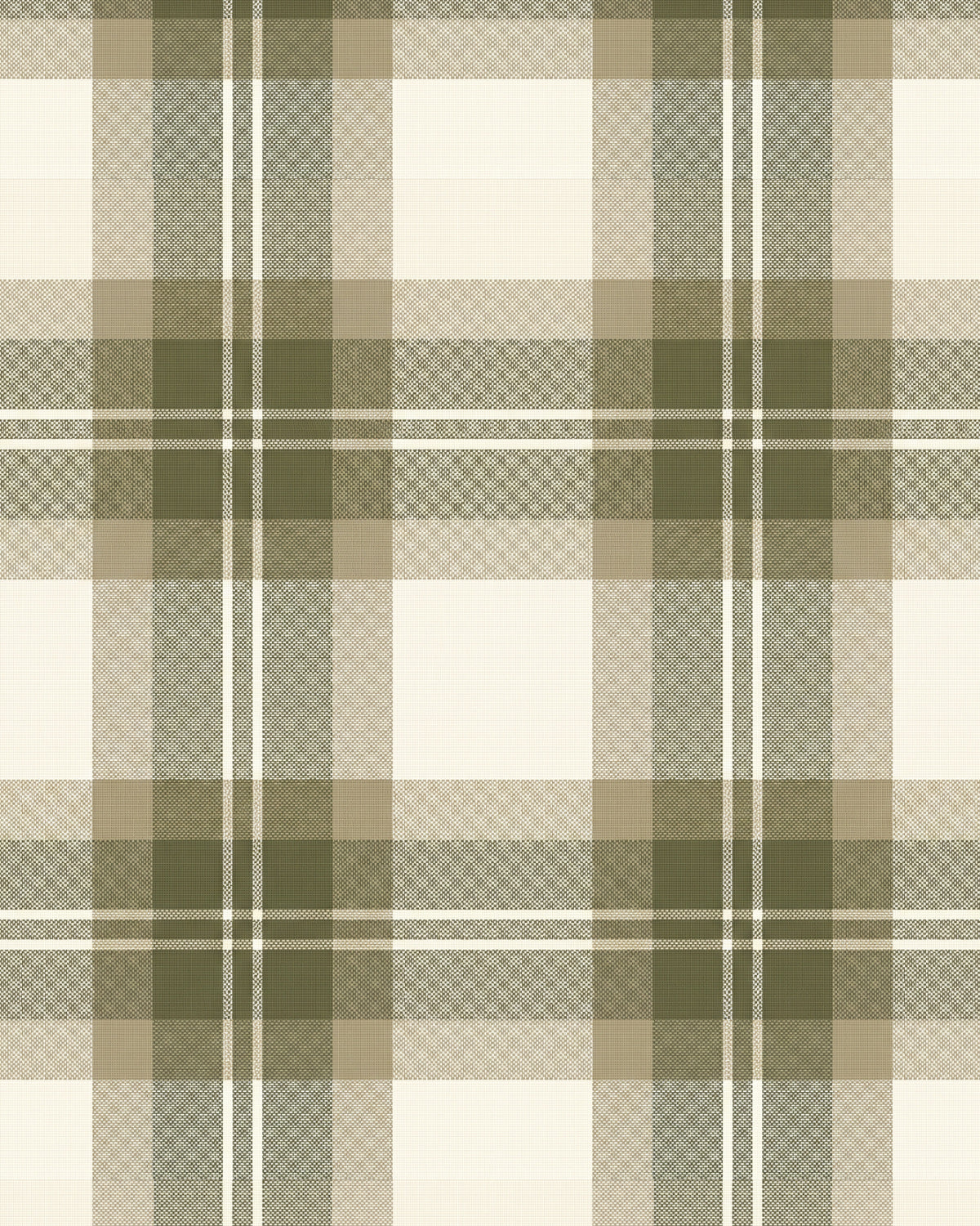 Kingsley Tartan in Khaki Green Wallpaper