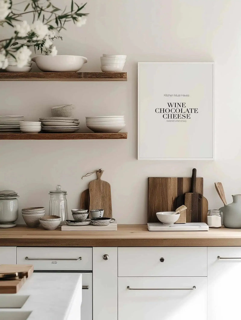 Kitchen Must Haves Art Print from Olive et Oriel where you can shop wallpaper and artworks online