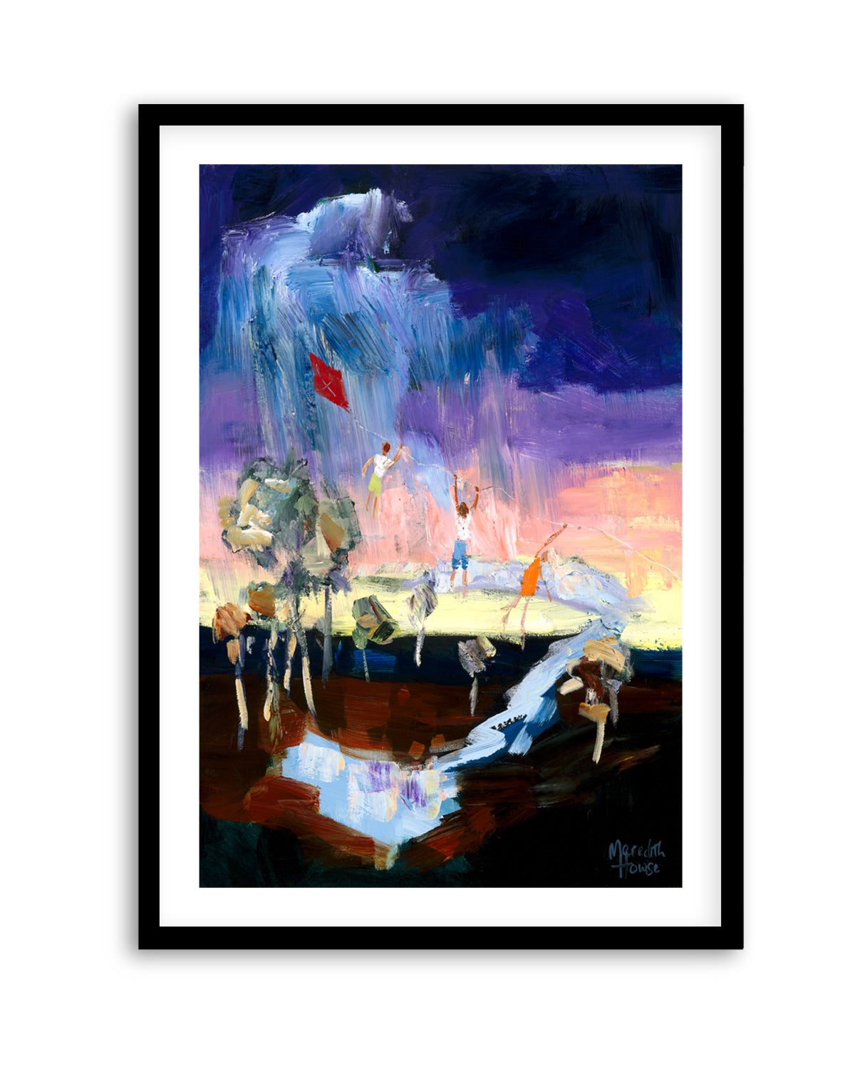 Kite Flying Kids by Meredith Howse | Art Print
