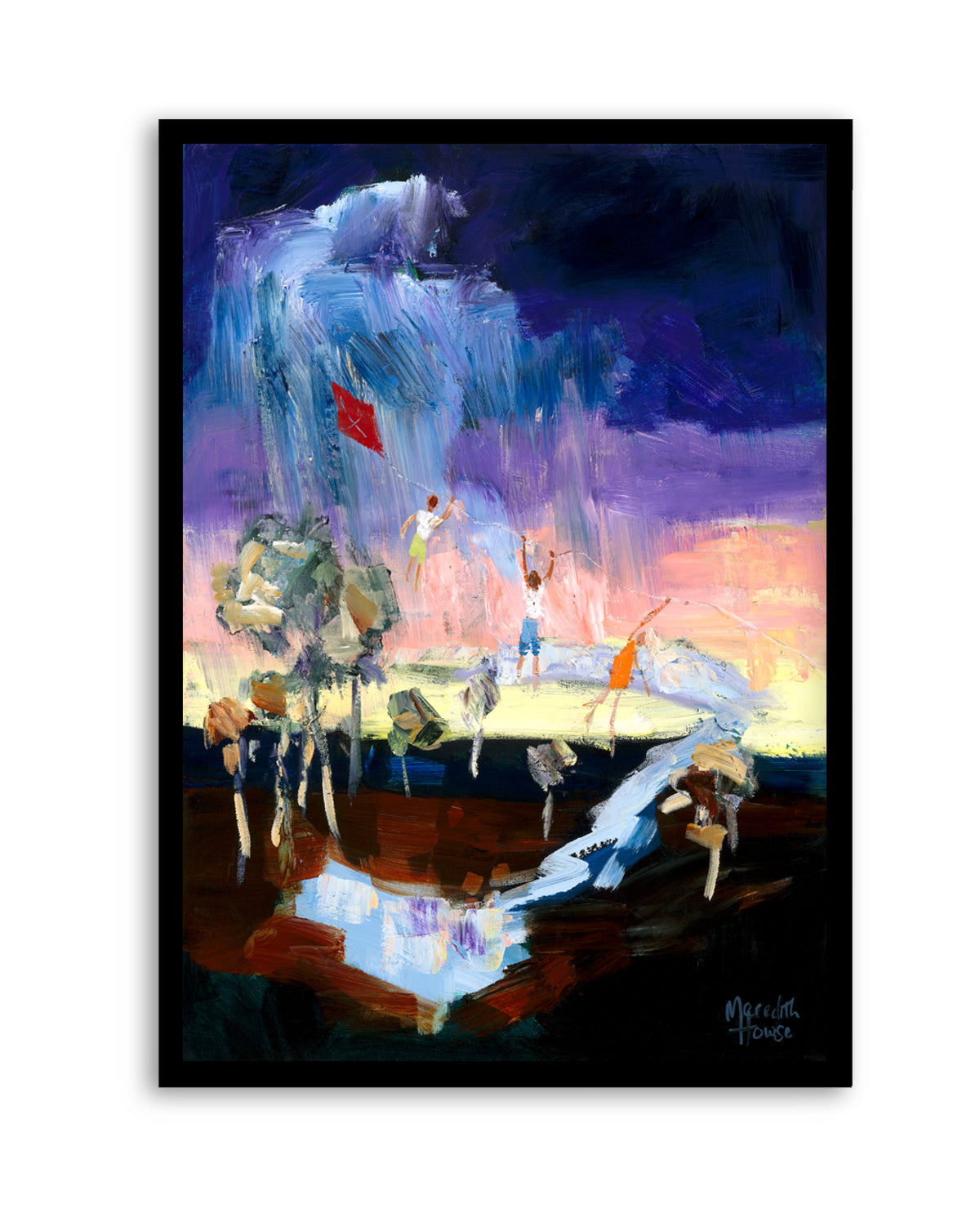 Kite Flying Kids by Meredith Howse | Art Print