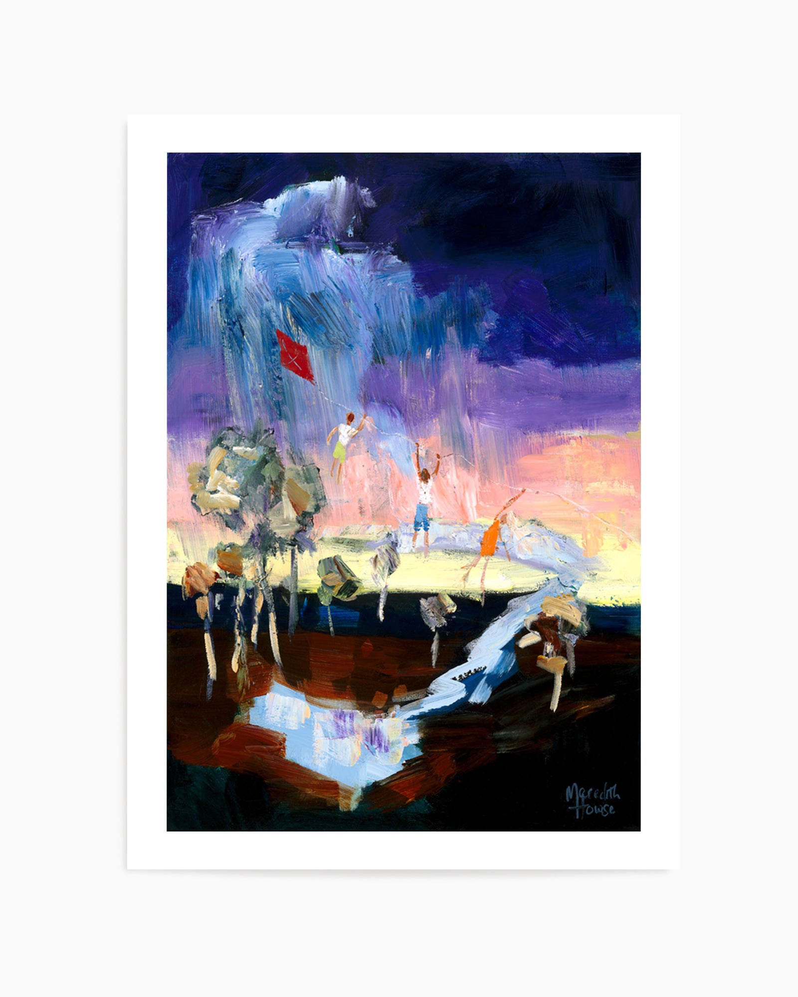 Kite Flying Kids by Meredith Howse | Art Print