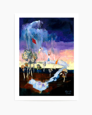 Kite Flying Kids by Meredith Howse | Art Print