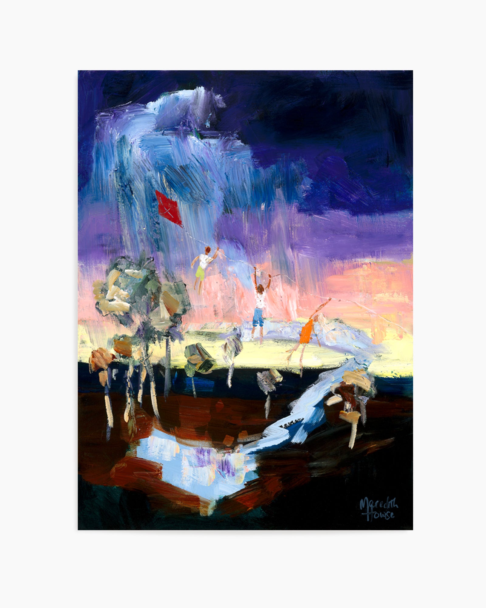 Kite Flying Kids by Meredith Howse | Art Print