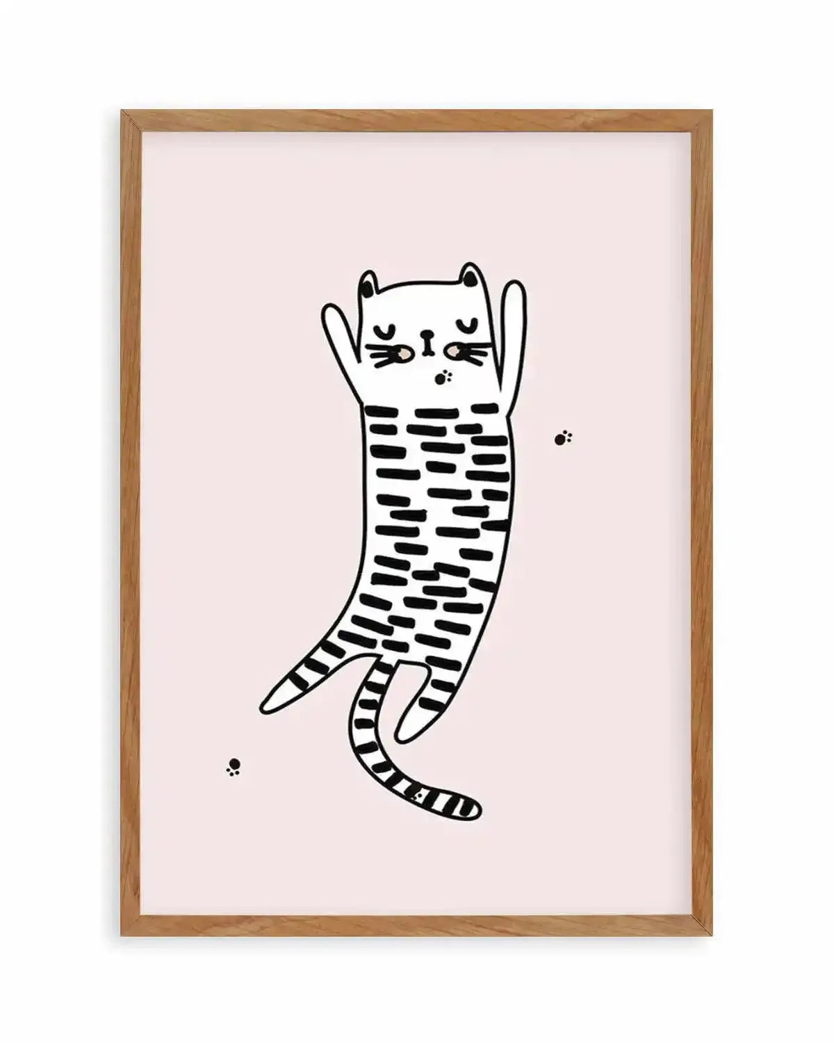 Kitty Kat I | Pink Art Print from Olive et Oriel where you can shop wallpaper and artworks online