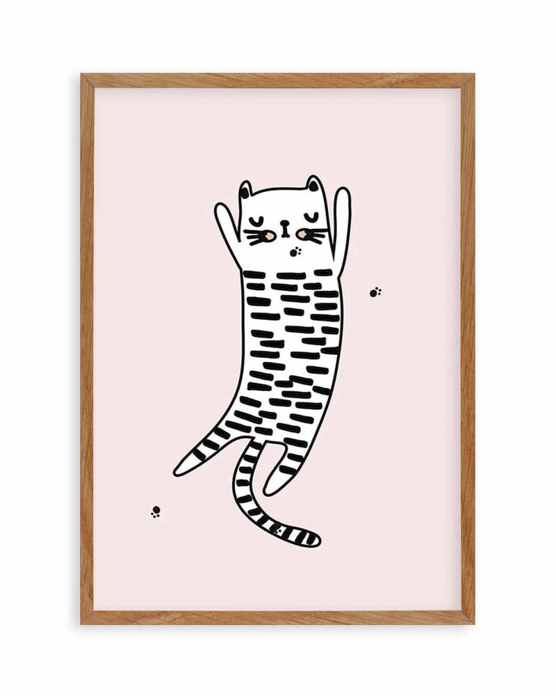 Kitty Kat I | Pink Art Print