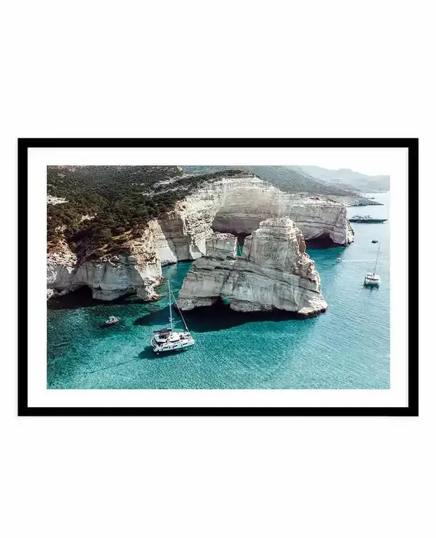 SALE 70x100 Kleftiko Milos | Aerial Photo Wall Art Print from Olive et Oriel where you can shop wallpaper and artworks online