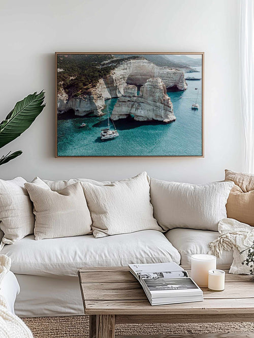 Kleftiko Milos | Framed Canvas Art Print