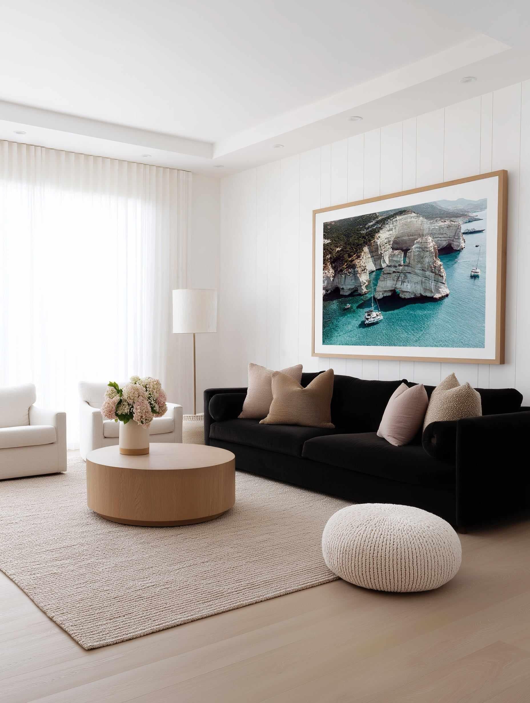 Kleftiko Milos | Aerial Photo Wall Art Print from Olive et Oriel where you can shop wallpaper and artworks online