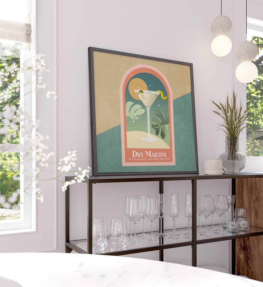 Kokteyl Dry Martini By Emel Tunaboylu | Art Print from Olive et Oriel where you can shop wallpaper and artworks online