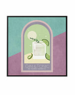 Gin & Tonic Cocktail By Emel Tunaboylu | Framed Canvas Art Print