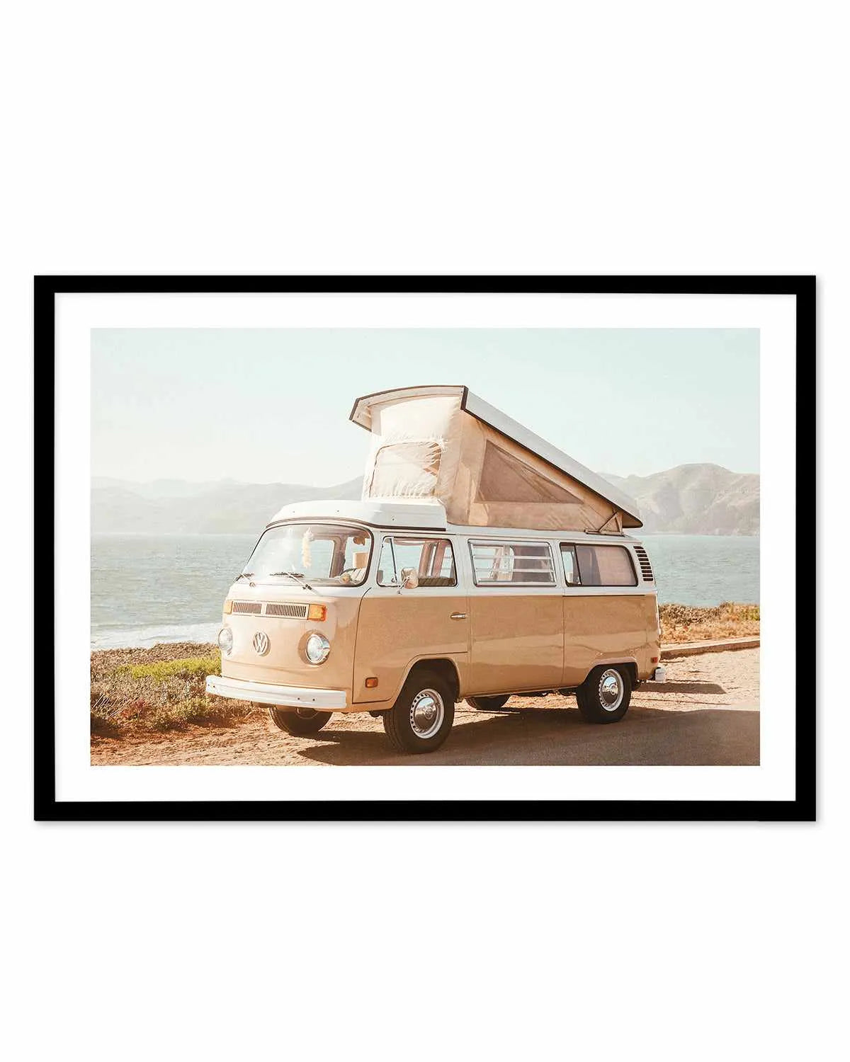Kombi Beach Camper LS by Caleb Morris Art Print from Olive et Oriel where you can shop wallpaper and artworks online